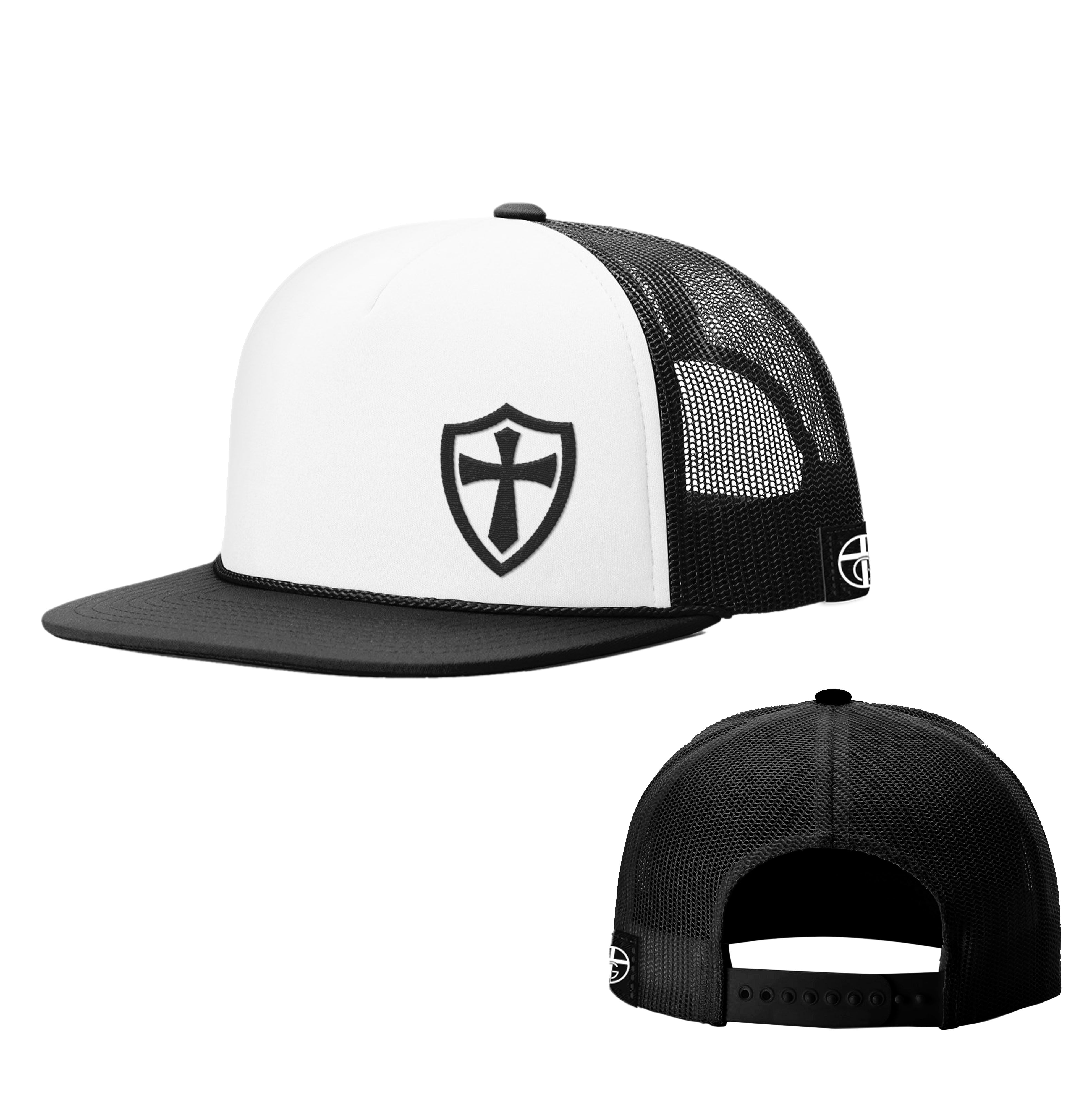 Cross Shield Lower Left Foam Trucker Hats