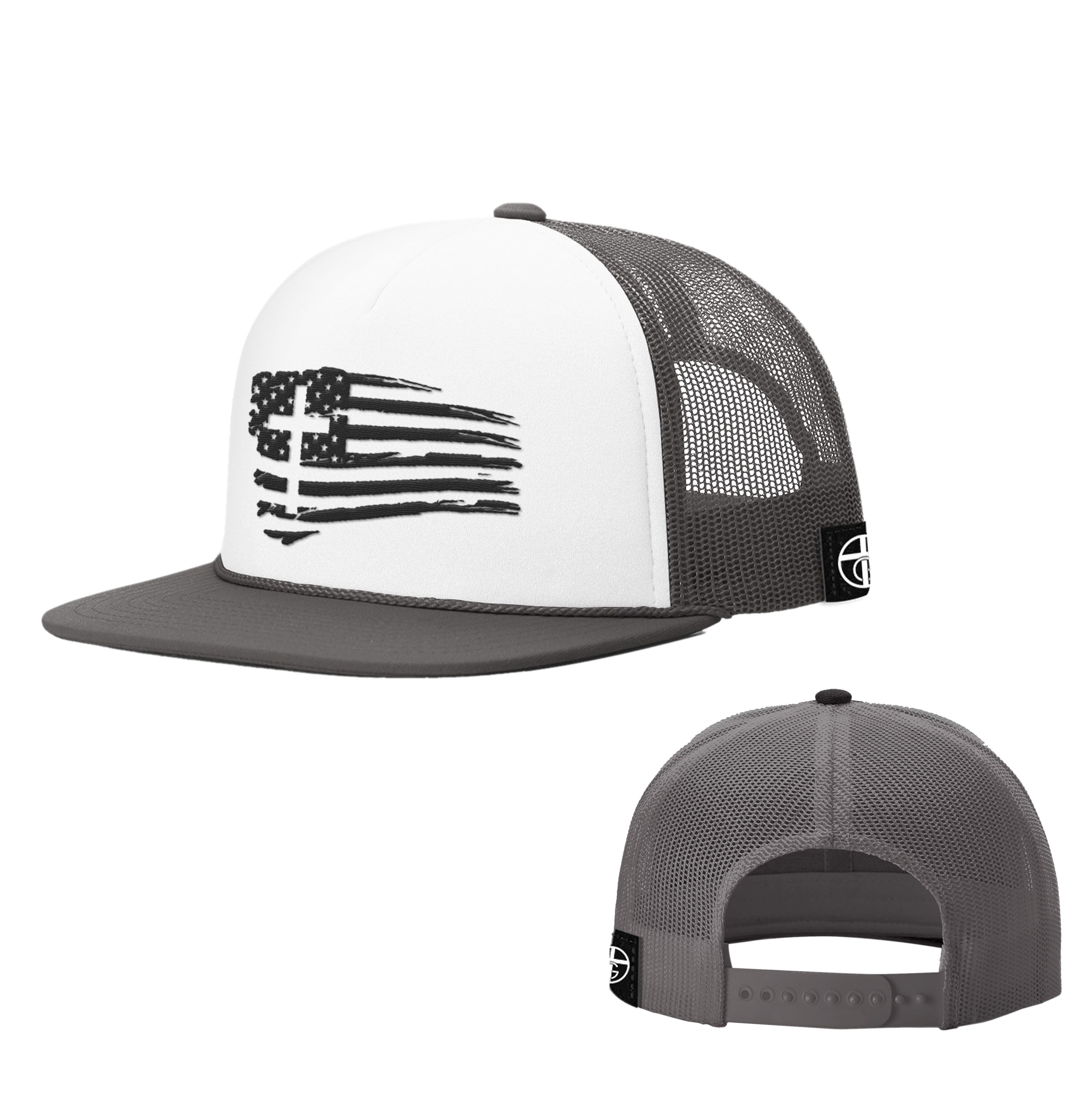 Tattered Flag Cross Foam Trucker Hats