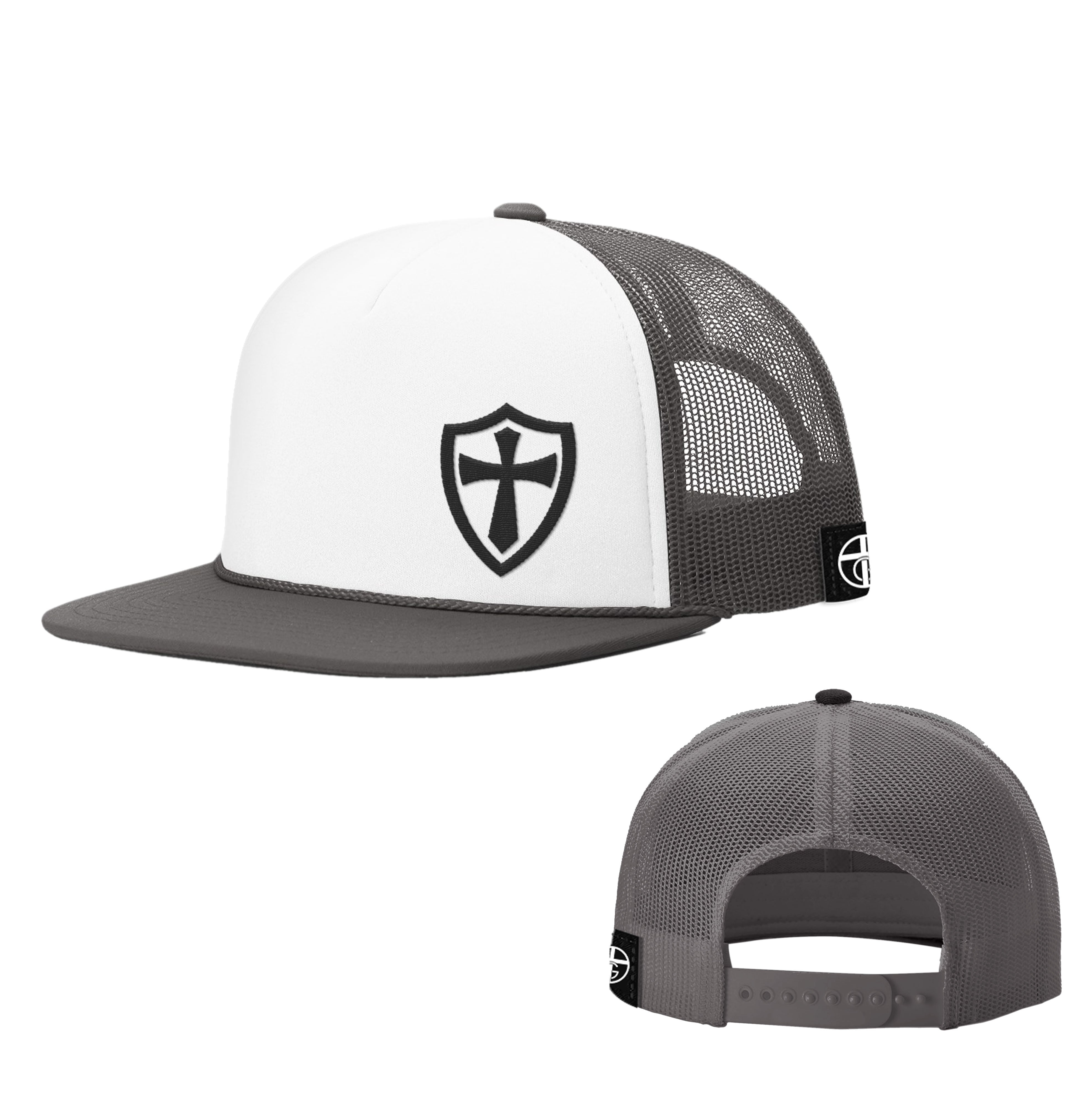 Cross Shield Lower Left Foam Trucker Hats