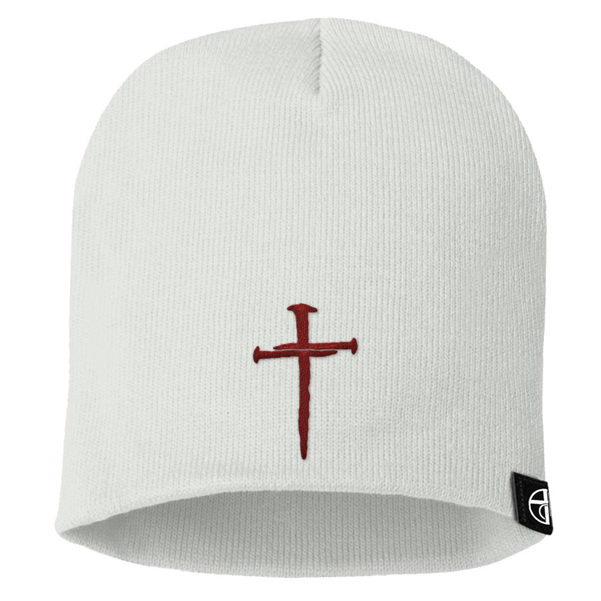 Nail Cross Maroon Beanies - Our True God