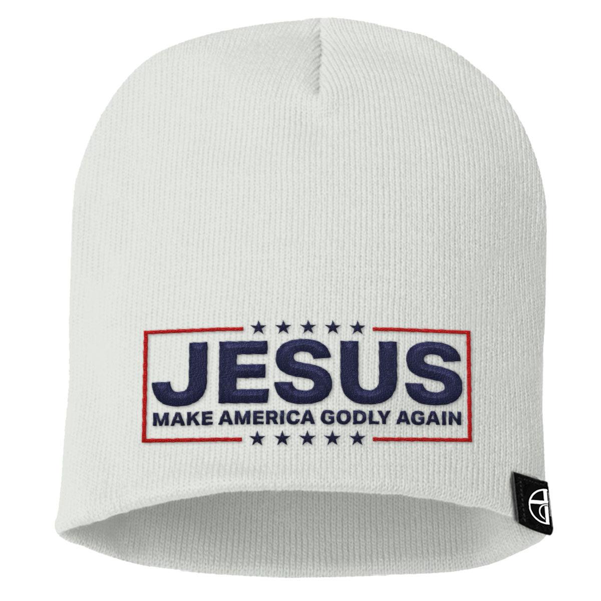 Jesus Make America Godly Again Beanies - Our True God