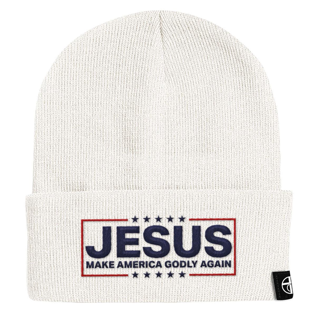 Jesus Make America Godly Again Beanies - Our True God