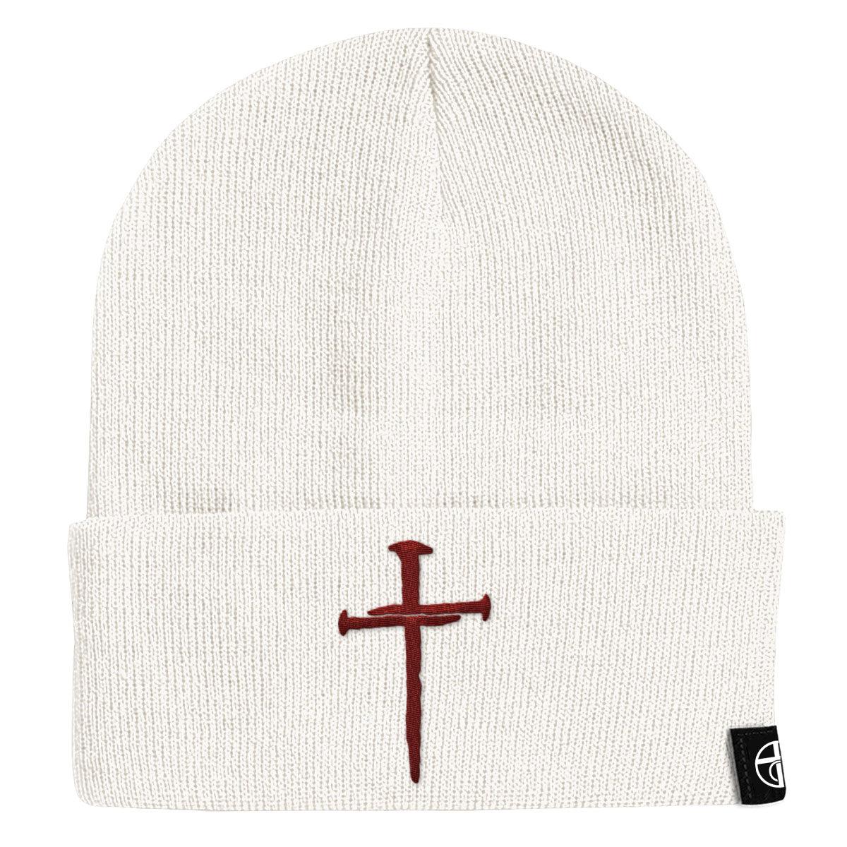 Nail Cross Maroon Beanies - Our True God