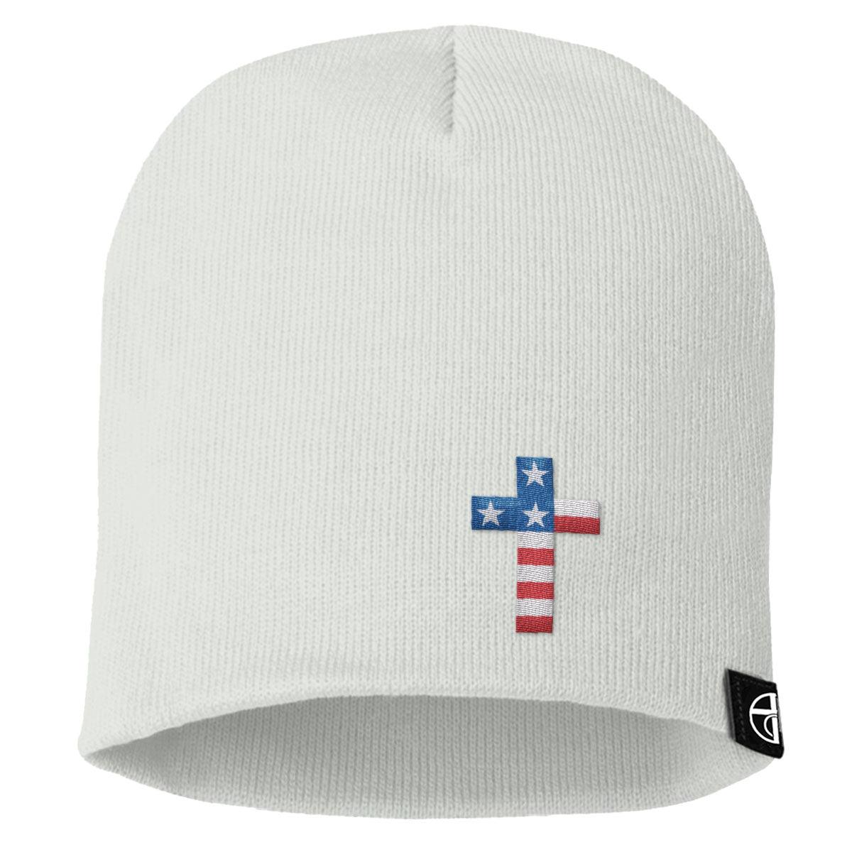 USA Flag Cross Beanies - Our True God