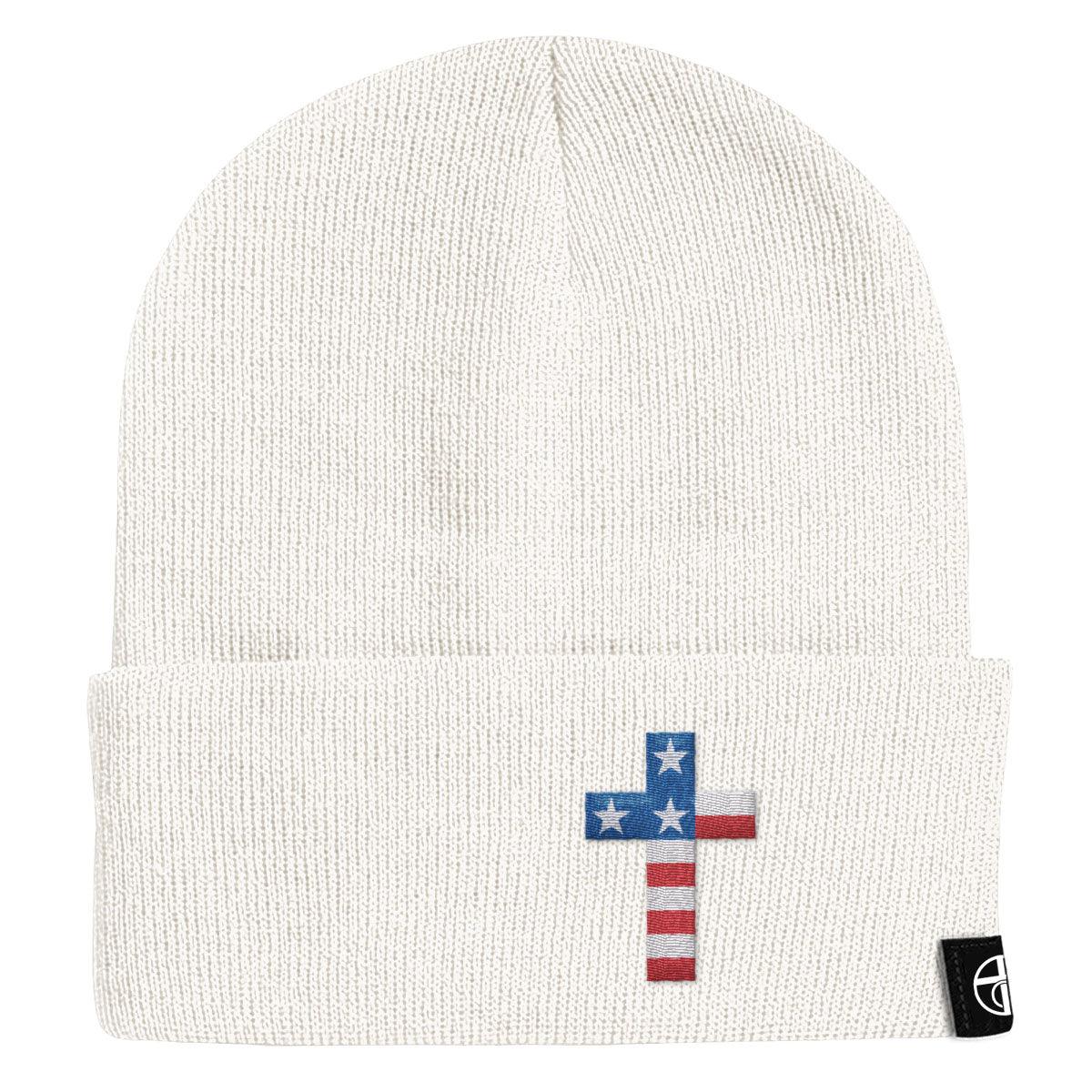 USA Flag Cross Beanies - Our True God