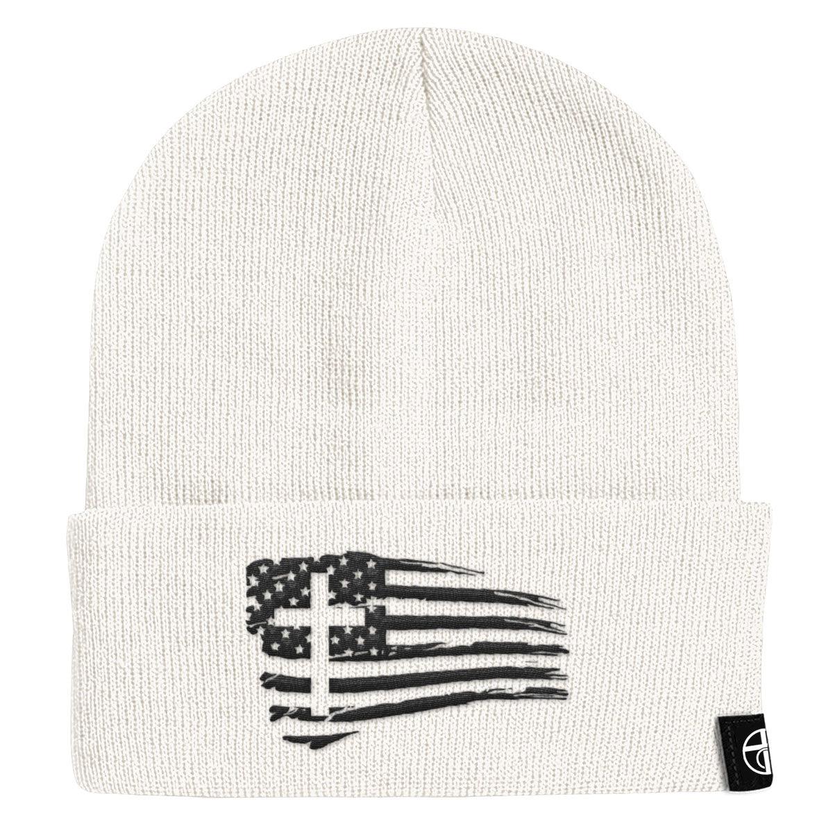 Tattered Flag Cross Beanies - Our True God