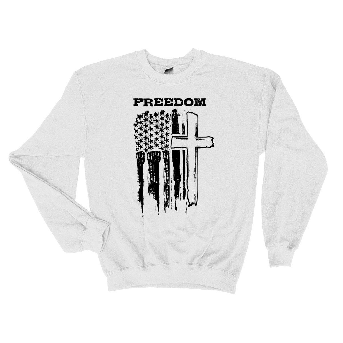 Freedom Cross Vertical Flag Long Sleeve T-Shirt - Our True God