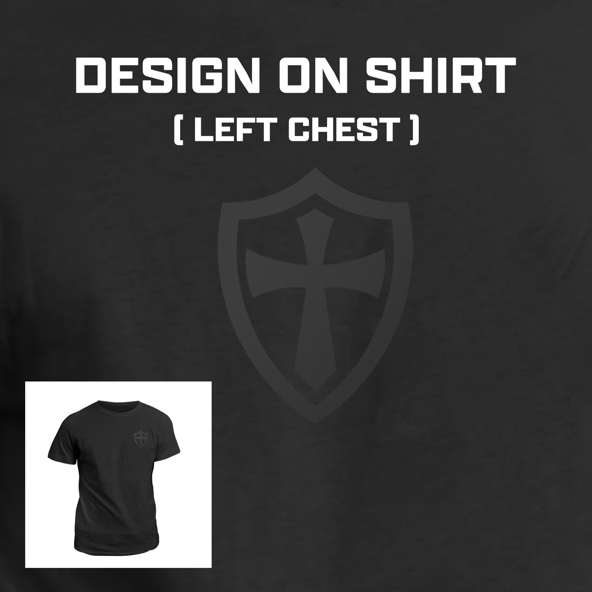 Cross Shield Left Chest Blackout Version