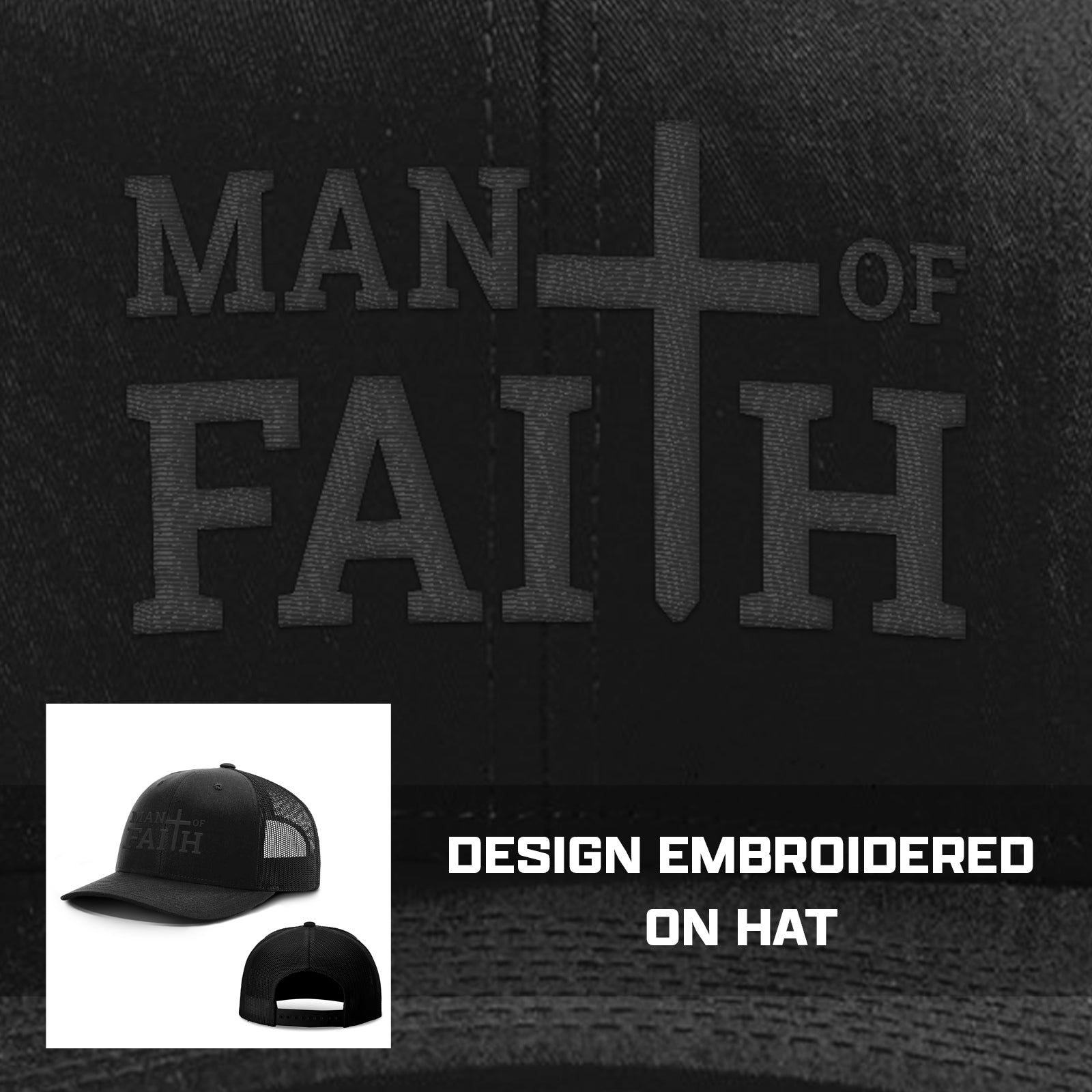 Man of Faith Blackout Version Hats