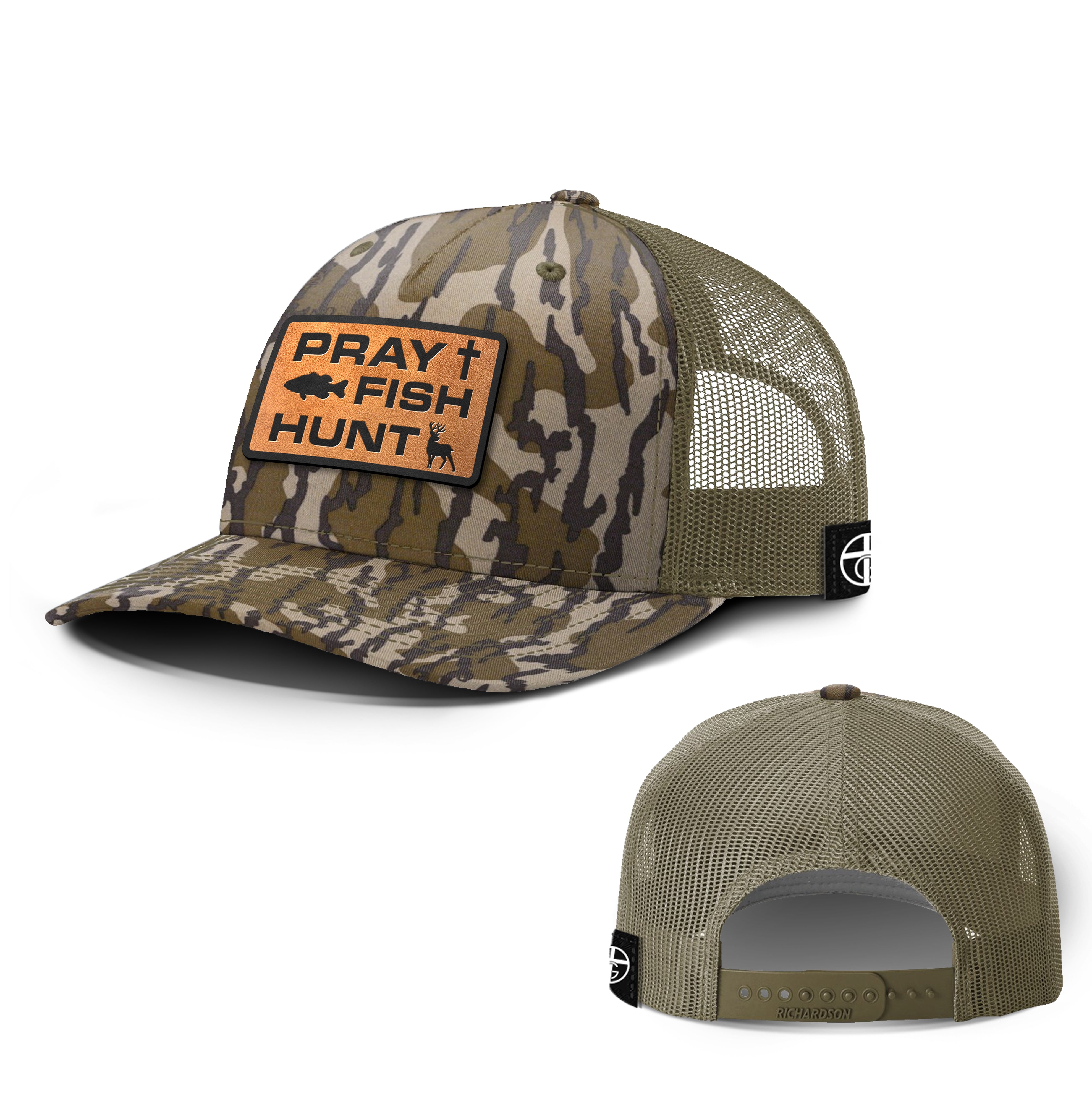 Pray Fish Hunt Hunting Patch Hats