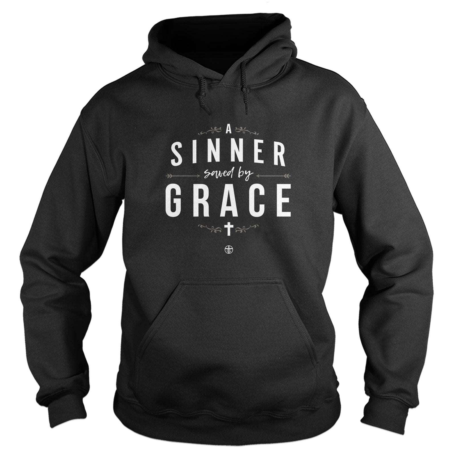 Our True God Apparel Hoodie / Black / S A Sinner Saved By Grace Hoodie