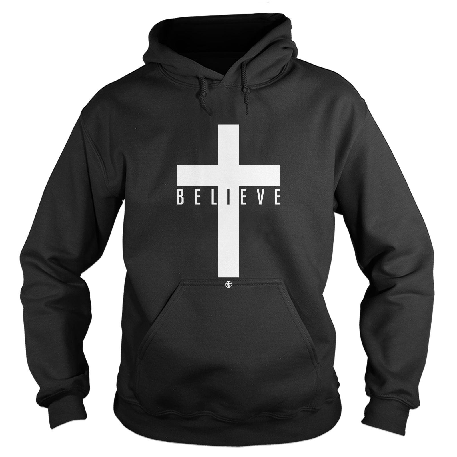 Our True God Apparel Hoodie / Black / S Cross Believe Hoodie