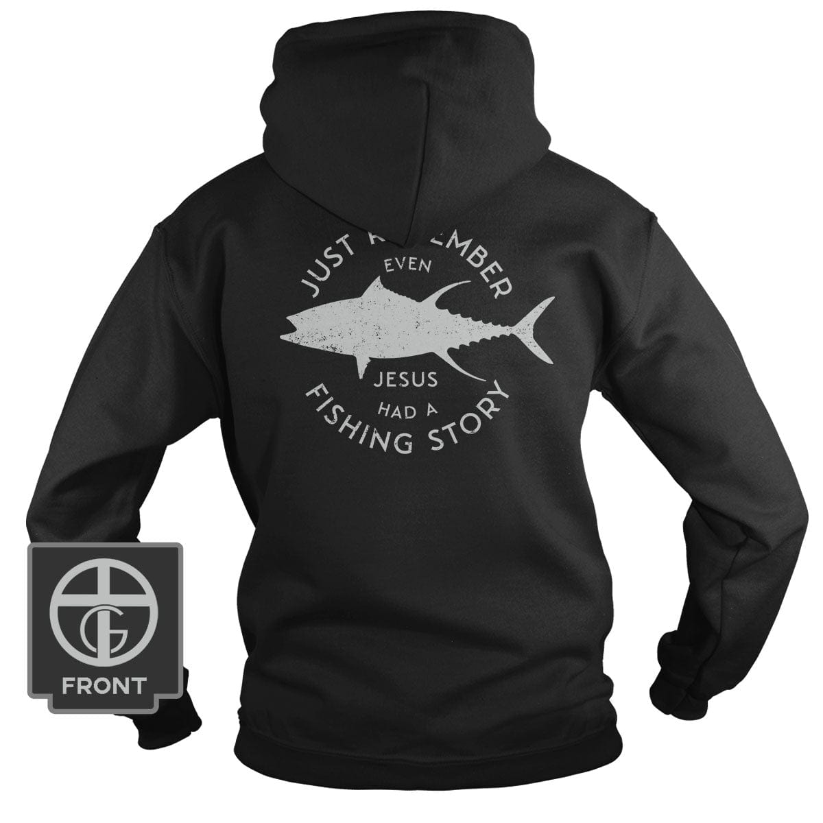 Our True God Apparel Hoodie / Black / S Jesus Had A Fishing Story DBD Edition (Back Print)