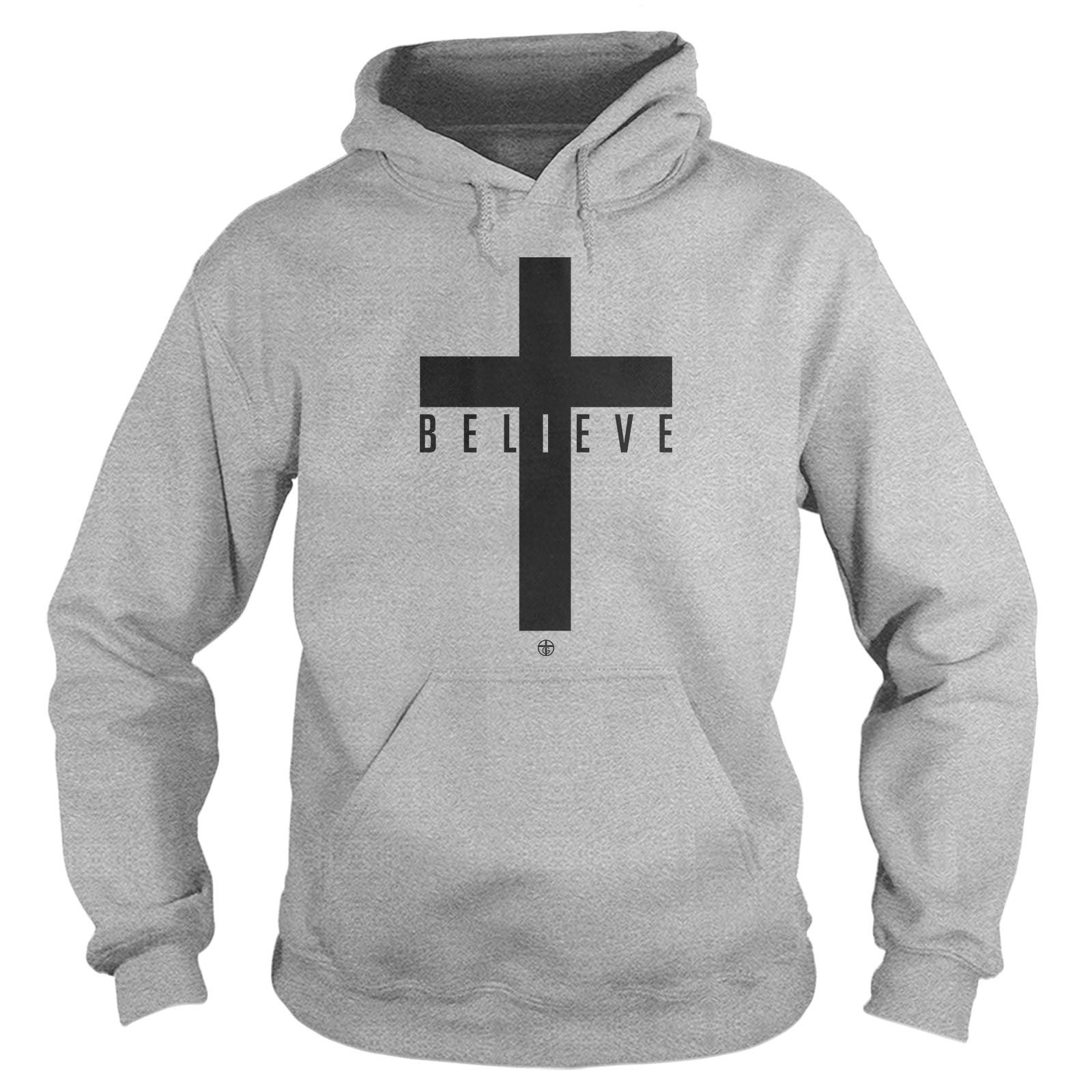 Our True God Apparel Hoodie / Grey / S Cross Believe Hoodie