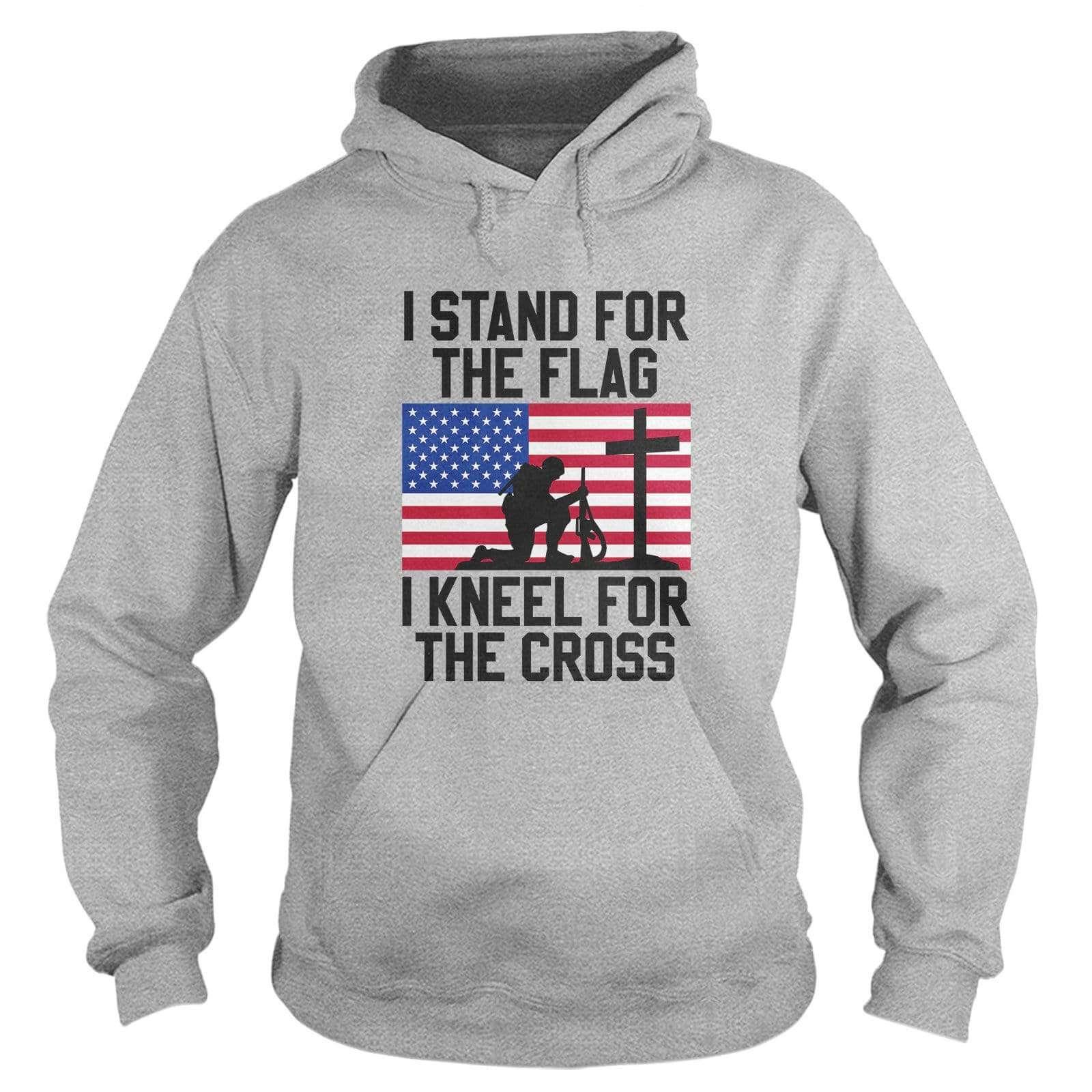 Our True God Apparel Hoodie / Grey / S I Stand for the Flag Hoodie