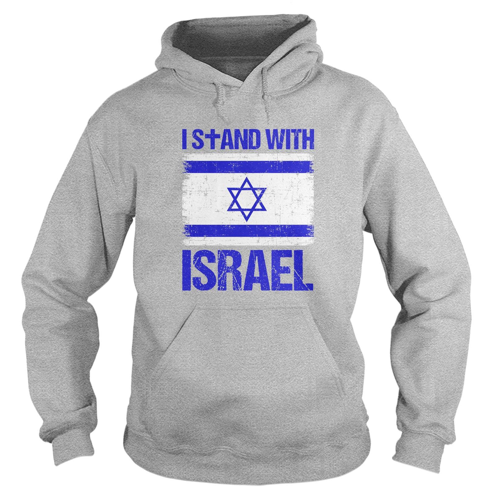 Our True God Apparel Hoodie / Grey / S I Stand With Israel