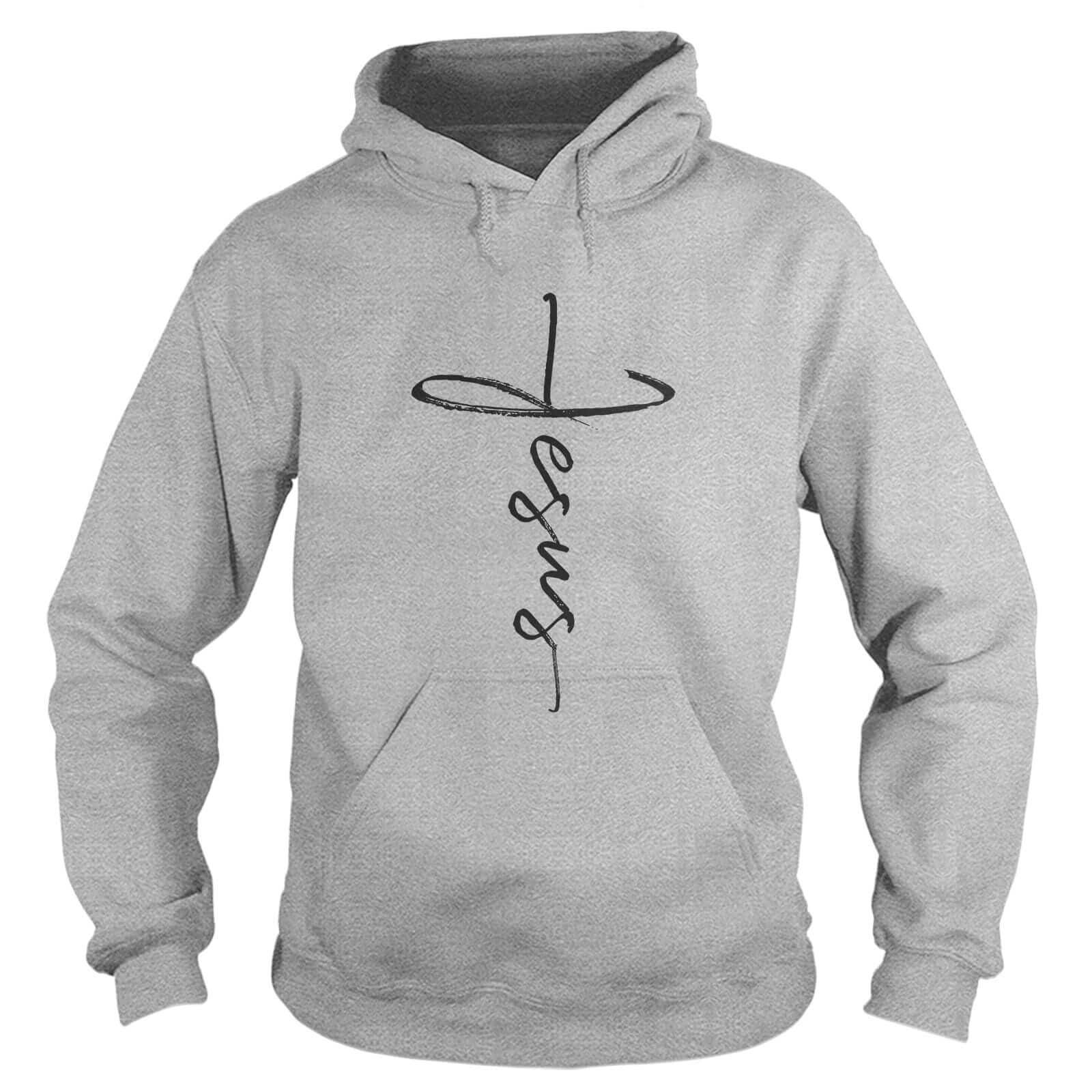 Our True God Apparel Hoodie / Grey / S Jesus Cross Hoodie