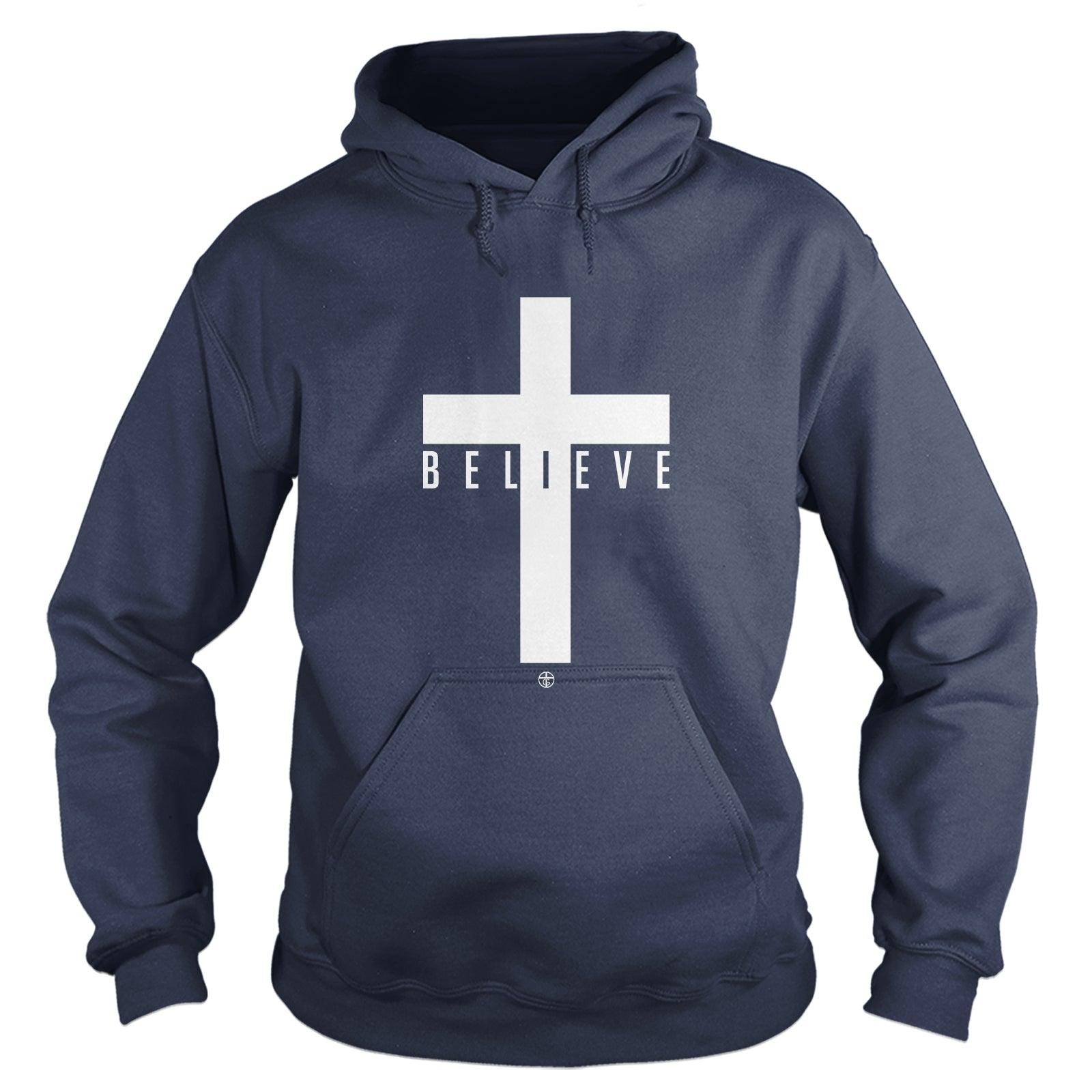 Our True God Apparel Hoodie / Navy / S Cross Believe Hoodie