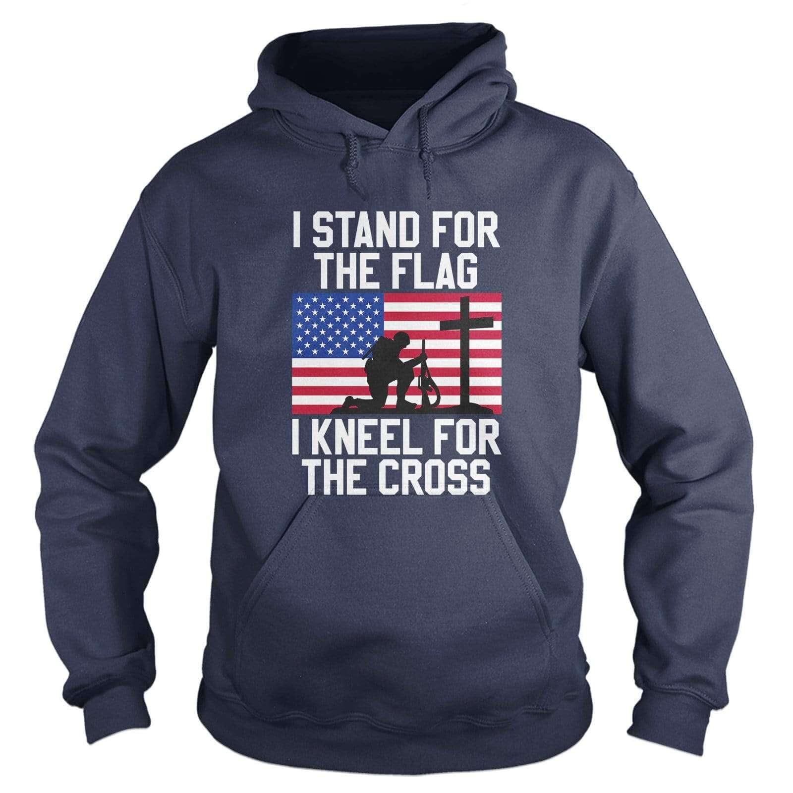 Our True God Apparel Hoodie / Navy / S I Stand for the Flag Hoodie