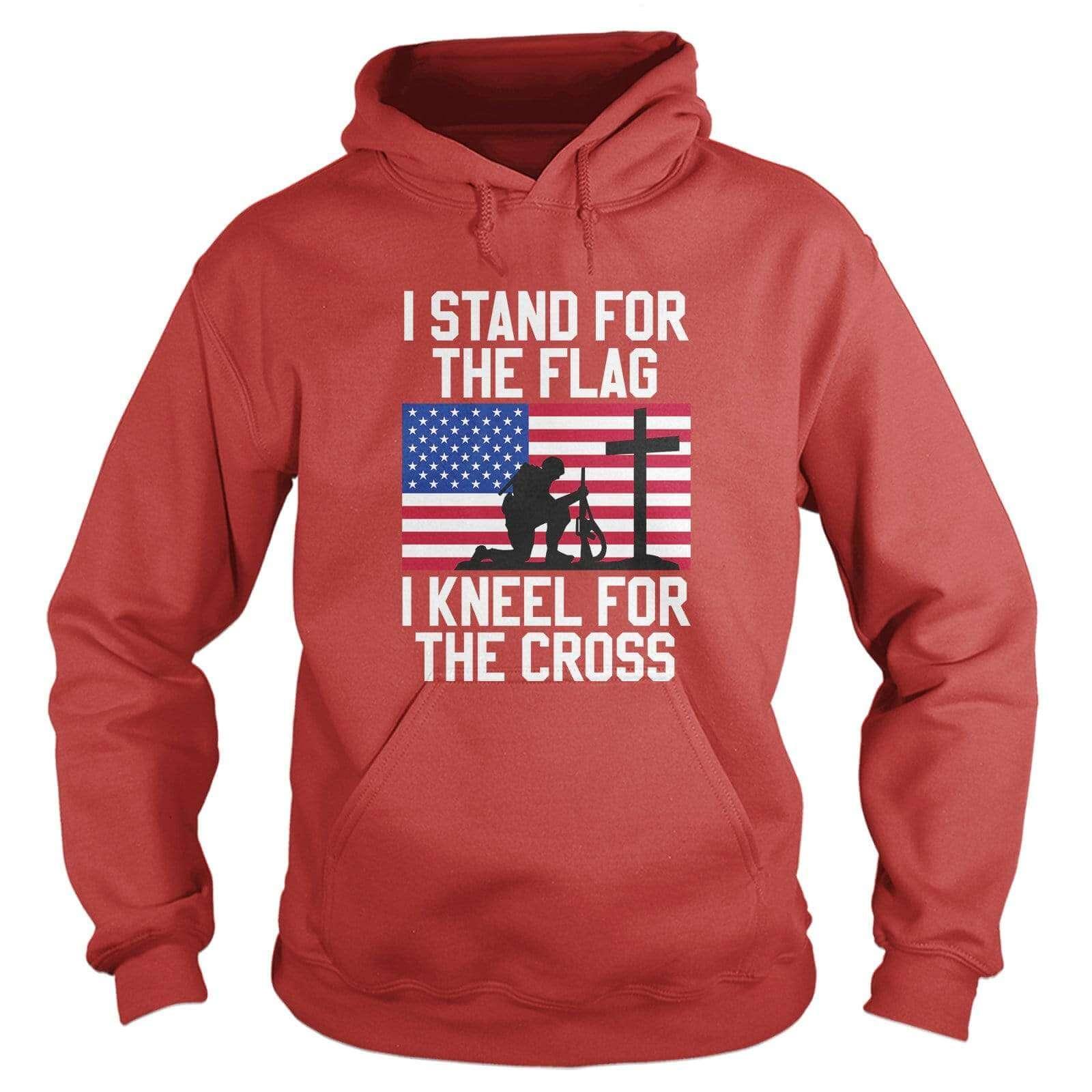 Our True God Apparel Hoodie / Red / S I Stand for the Flag Hoodie