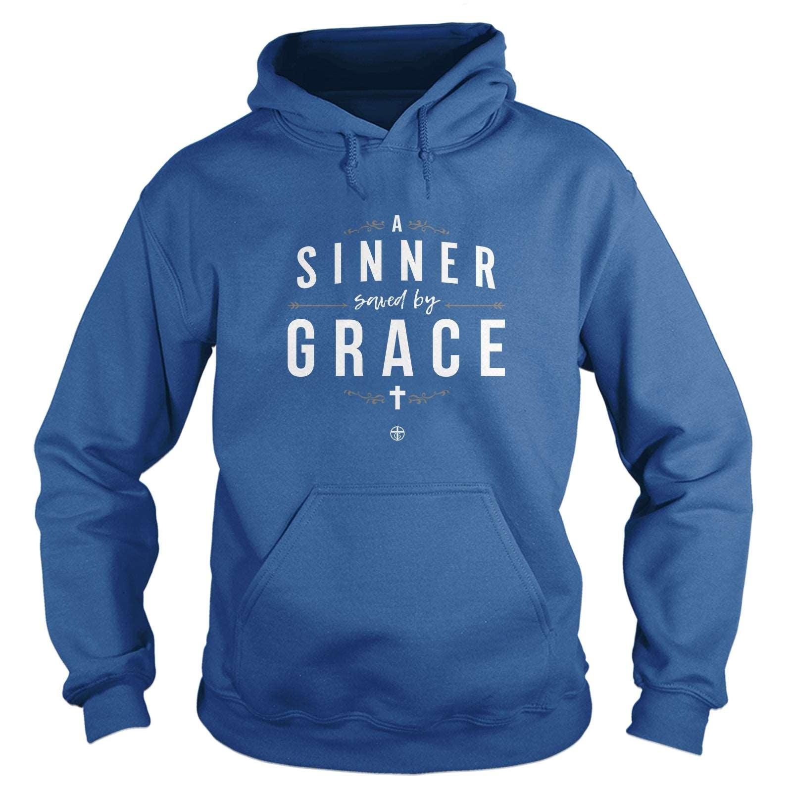 Our True God Apparel Hoodie / Royal Blue / S A Sinner Saved By Grace Hoodie