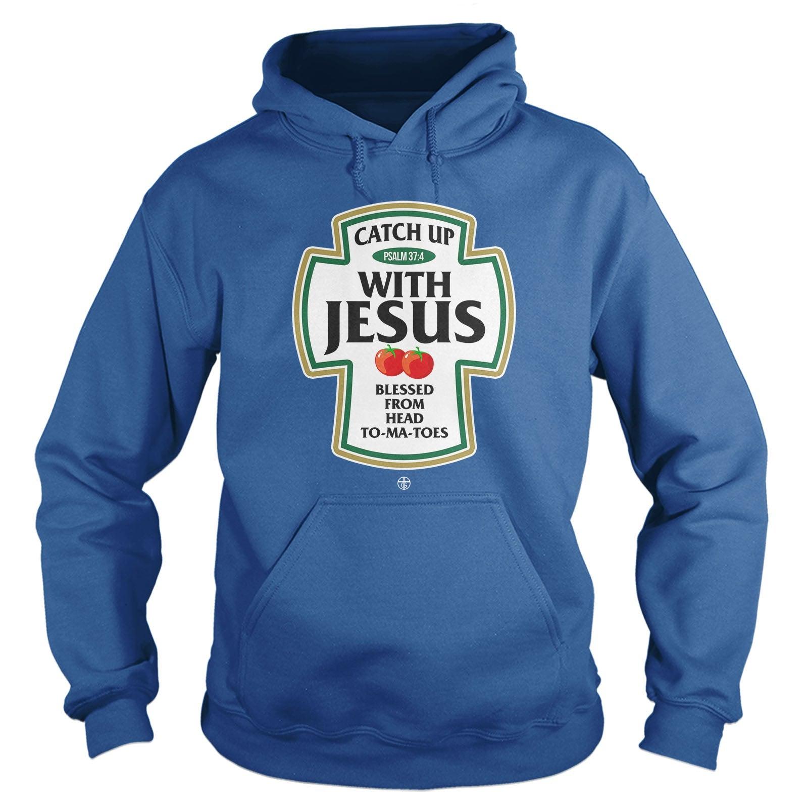 Our True God Apparel Hoodie / Royal Blue / S Catch Up With Jesus Hoodie