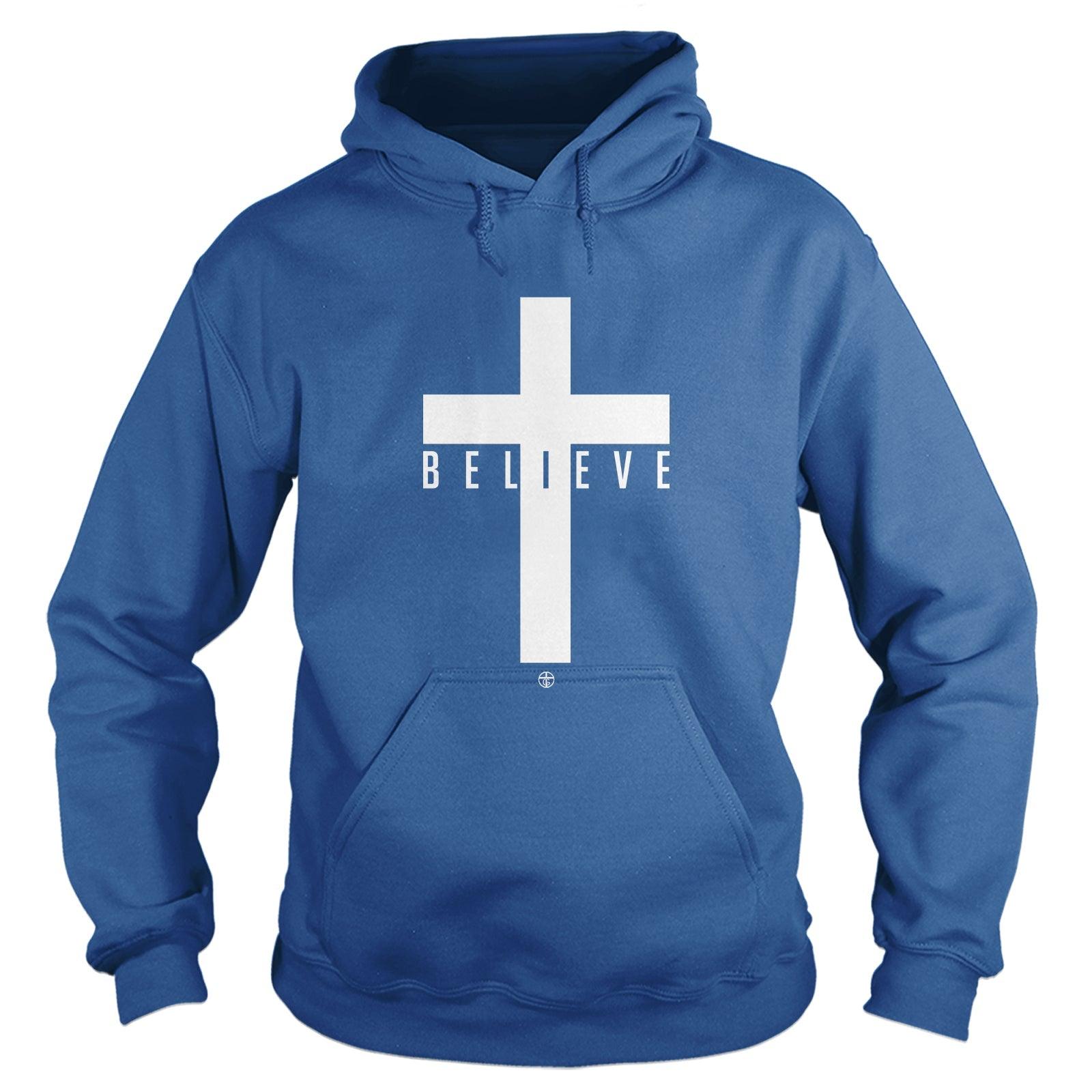 Our True God Apparel Hoodie / Royal Blue / S Cross Believe Hoodie