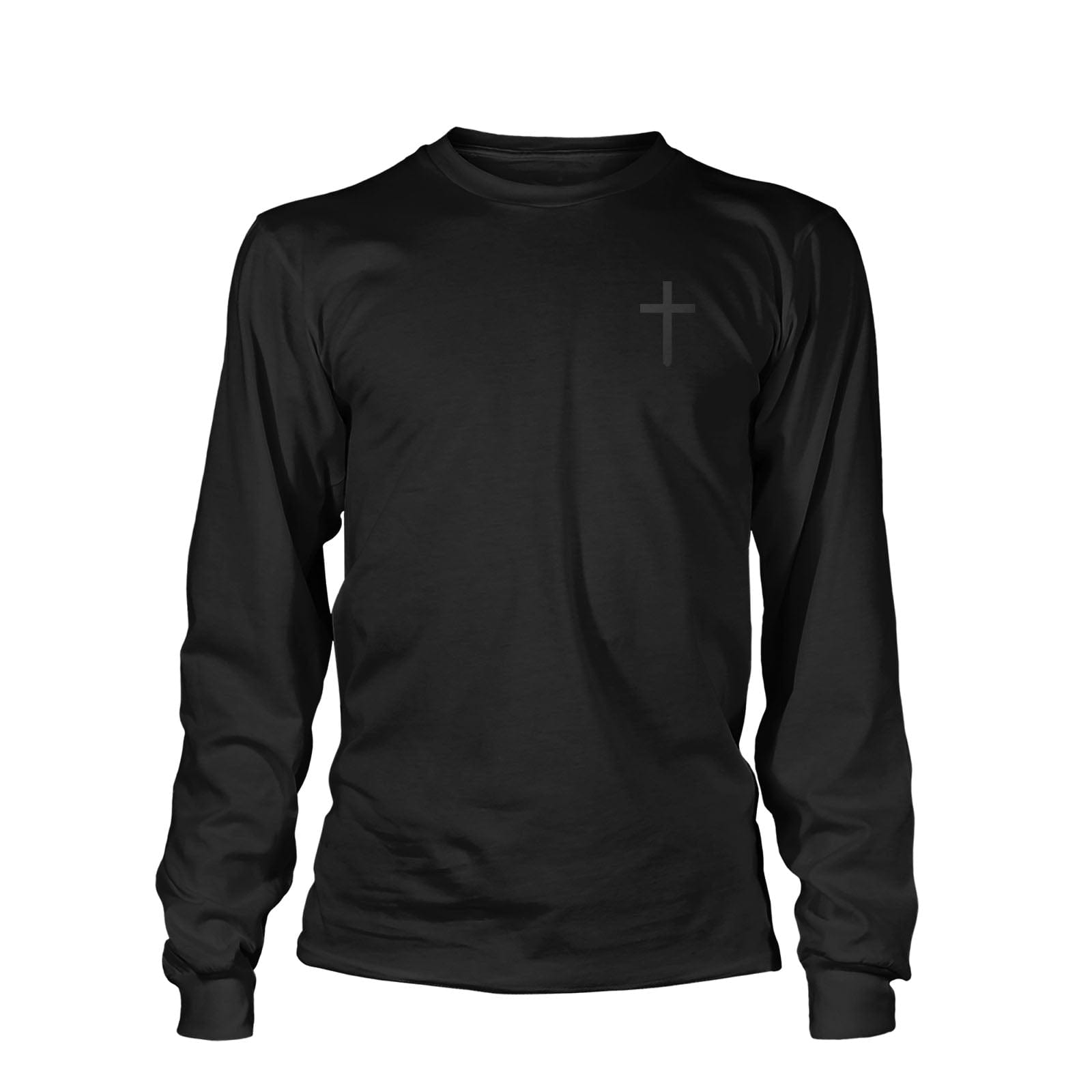 Our True God Apparel Long Sleeves / Black / S Cross Left Chest Blackout Version