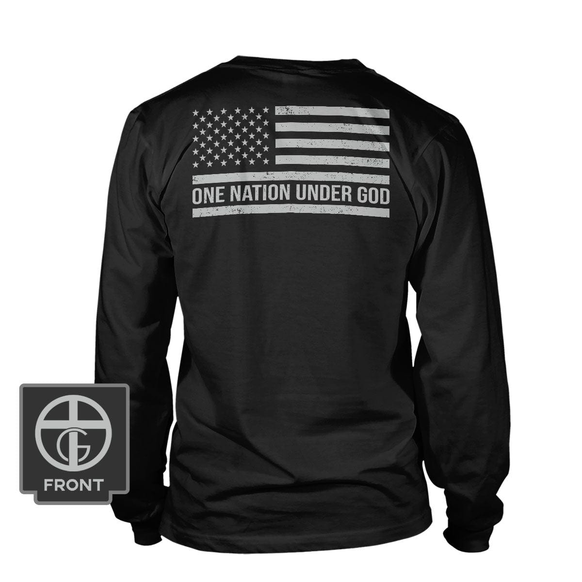 Our True God Apparel Long Sleeves / Black / S One Nation Under God Flag DBD Edition (Back Print)