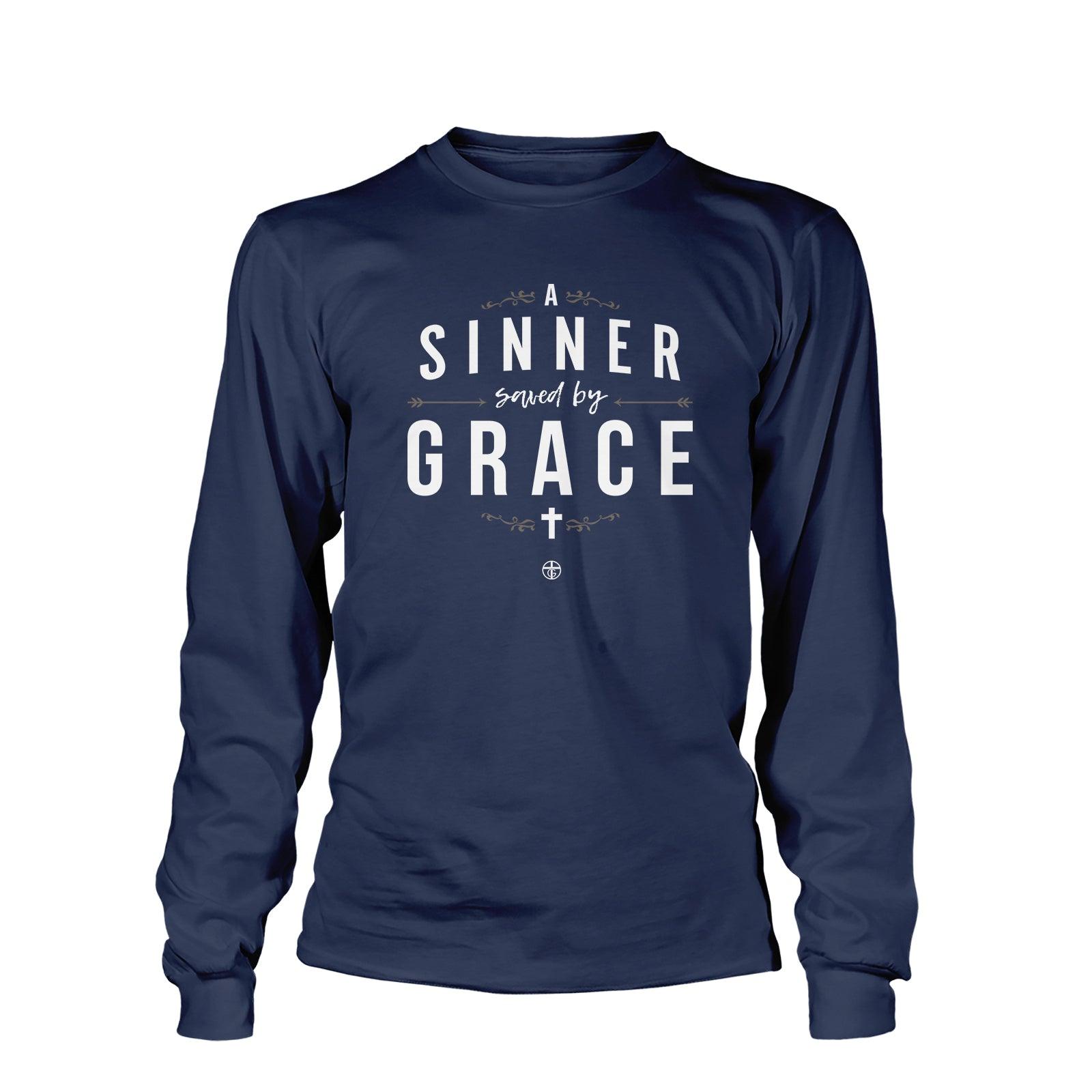 Our True God Apparel Long Sleeves / Navy / S A Sinner Saved By Grace - Do Unto Others Long Sleeve T-Shirt