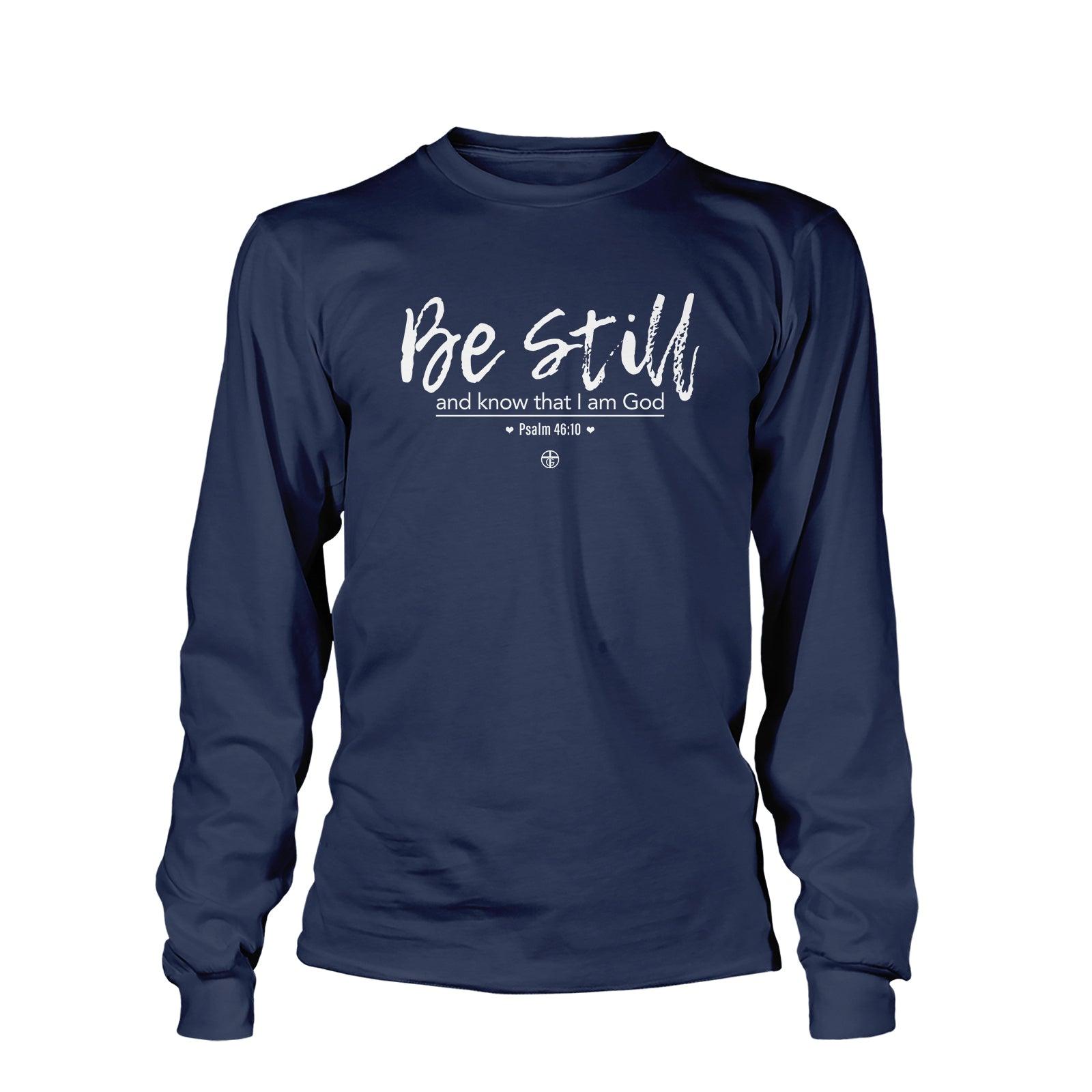 Our True God Apparel Long Sleeves / Navy / S Ps 46:10 Long Sleeve T-Shirt