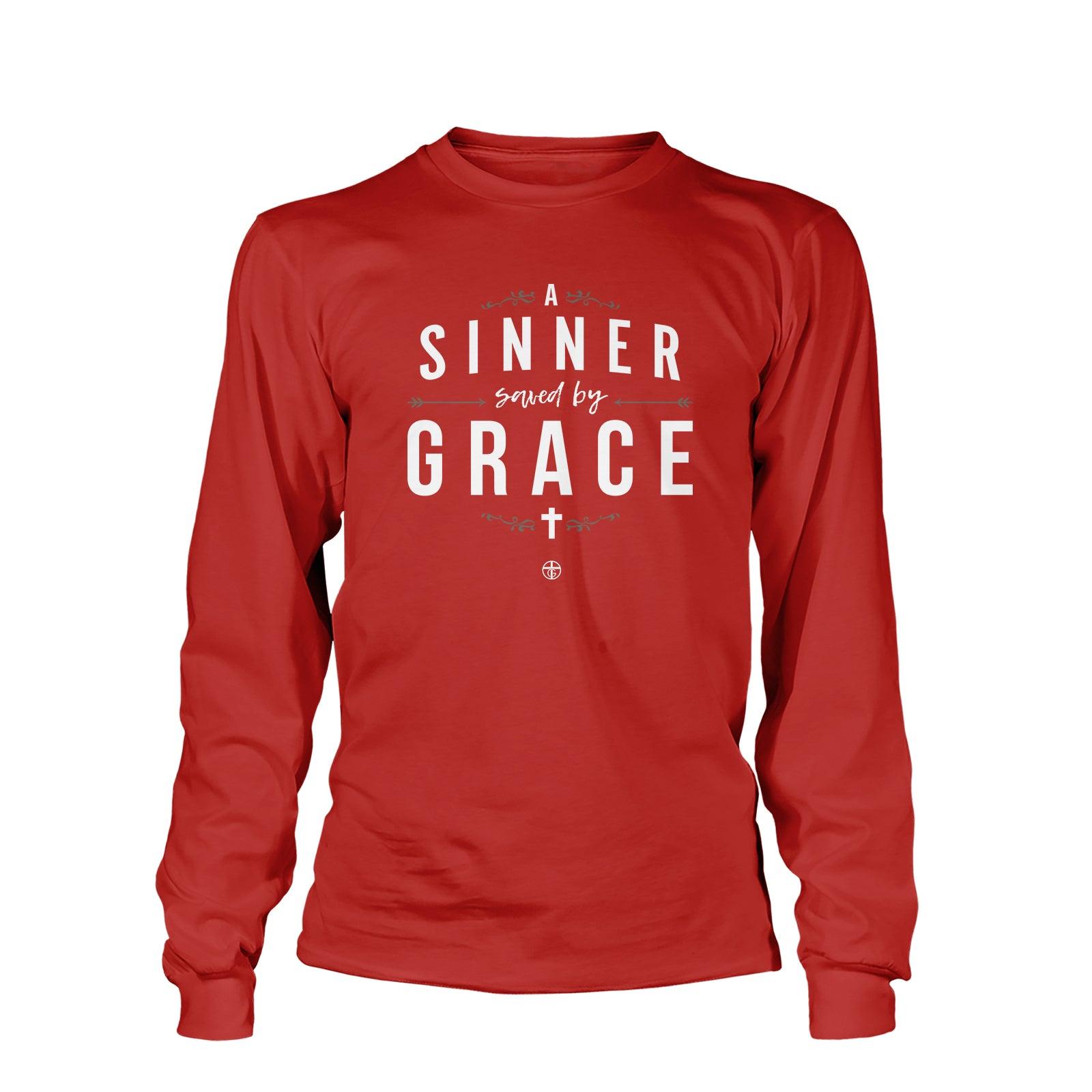 Our True God Apparel Long Sleeves / Red / S A Sinner Saved By Grace - Do Unto Others Long Sleeve T-Shirt