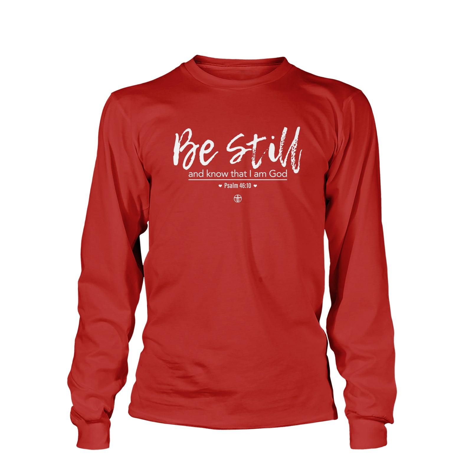 Our True God Apparel Long Sleeves / Red / S Ps 46:10 Long Sleeve T-Shirt