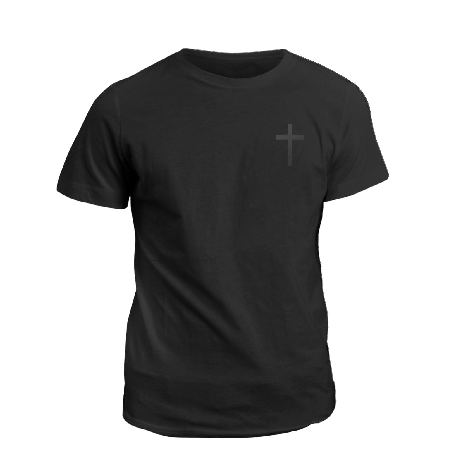 Our True God Apparel T-Shirt / Black / S Cross Left Chest Blackout Version