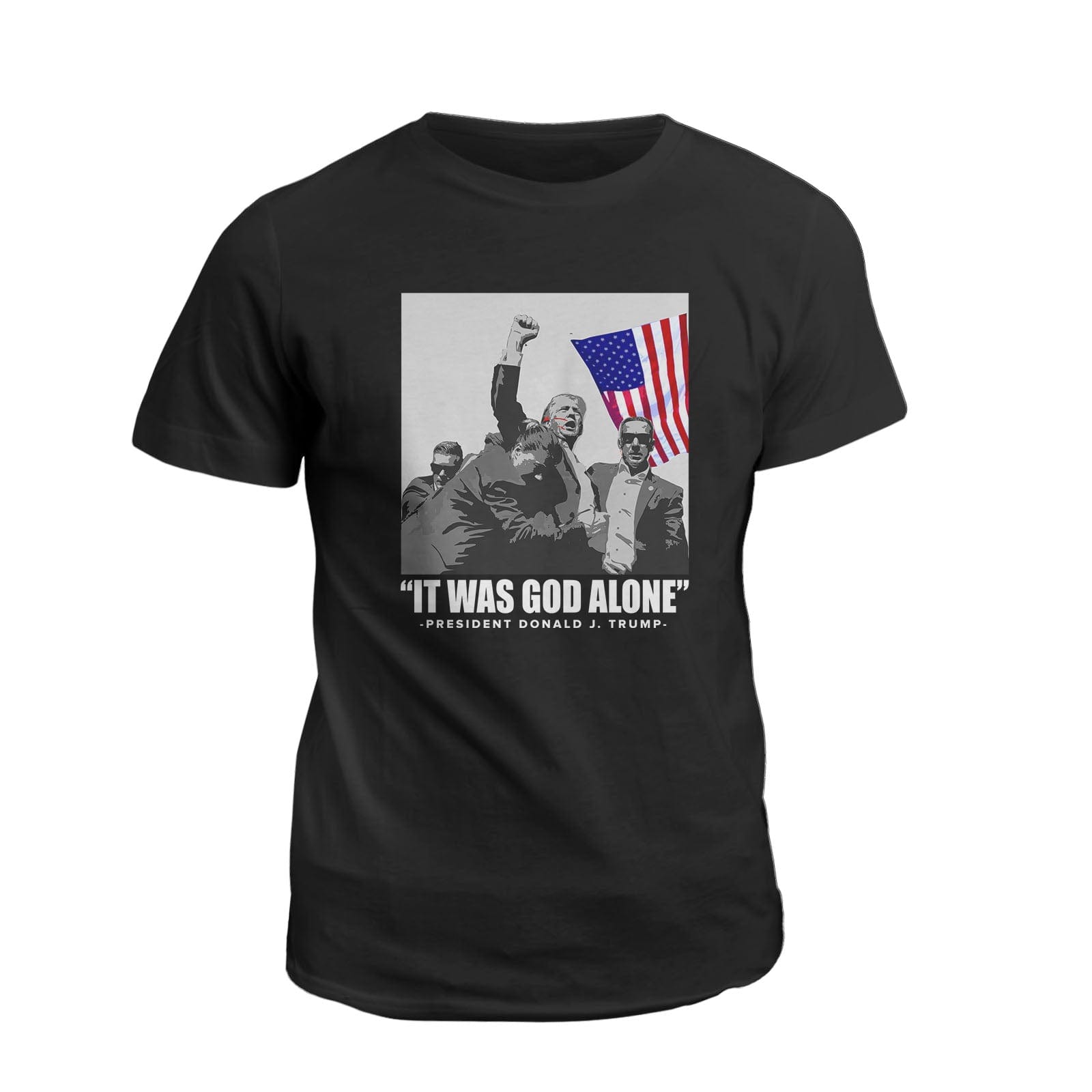 Our True God Apparel T-Shirt / Black / S It Was God Alone