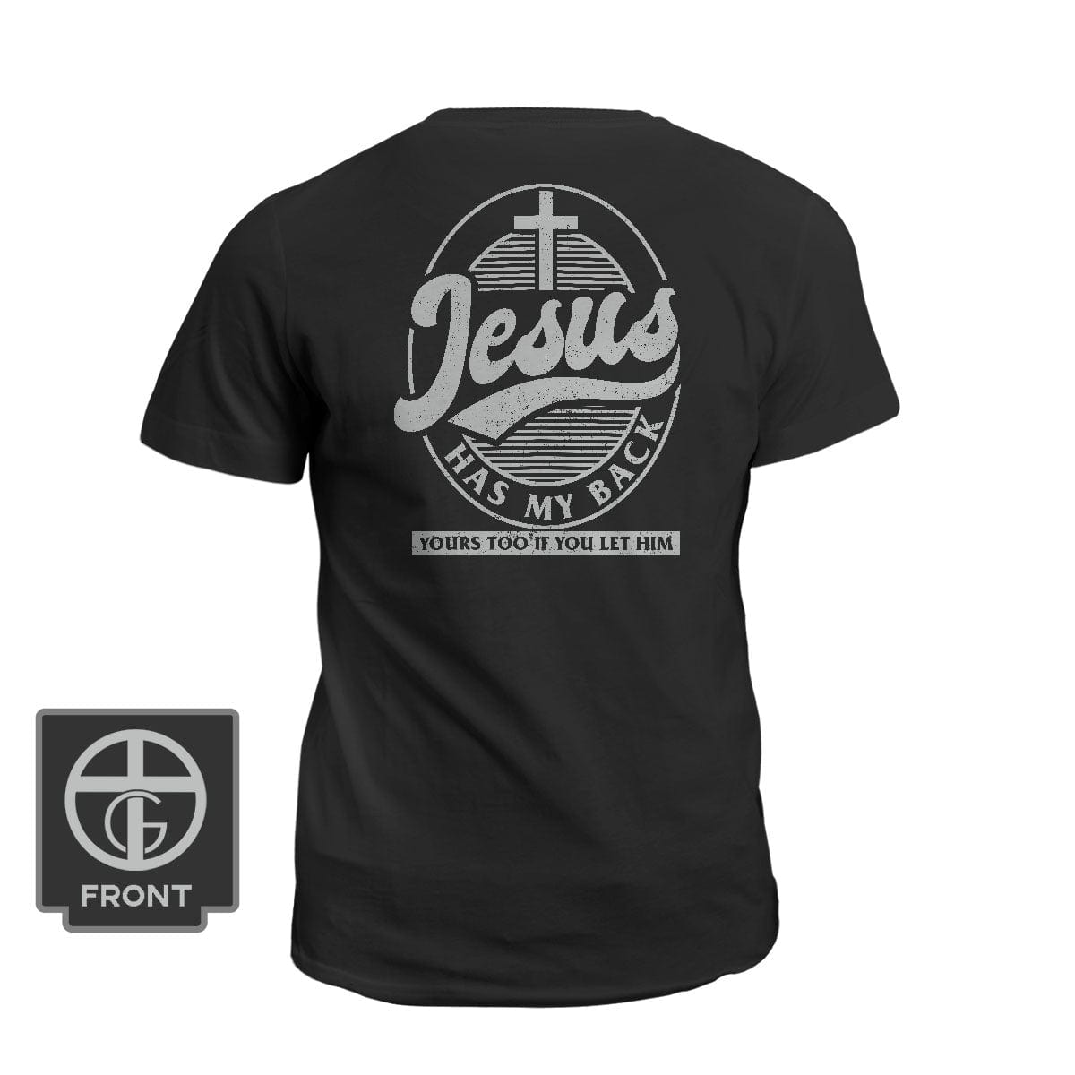 Our True God Apparel T-Shirt / Black / S Jesus Has My Back DBD Edition (Back Print)