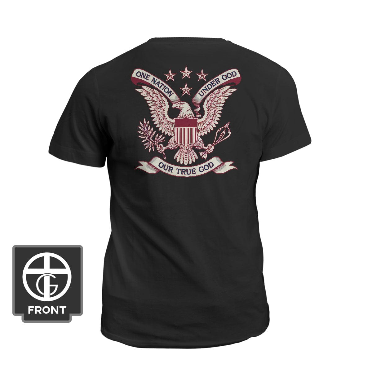 Our True God Apparel T-Shirt / Black / S One Nation Under God - Our True God (Back Print)