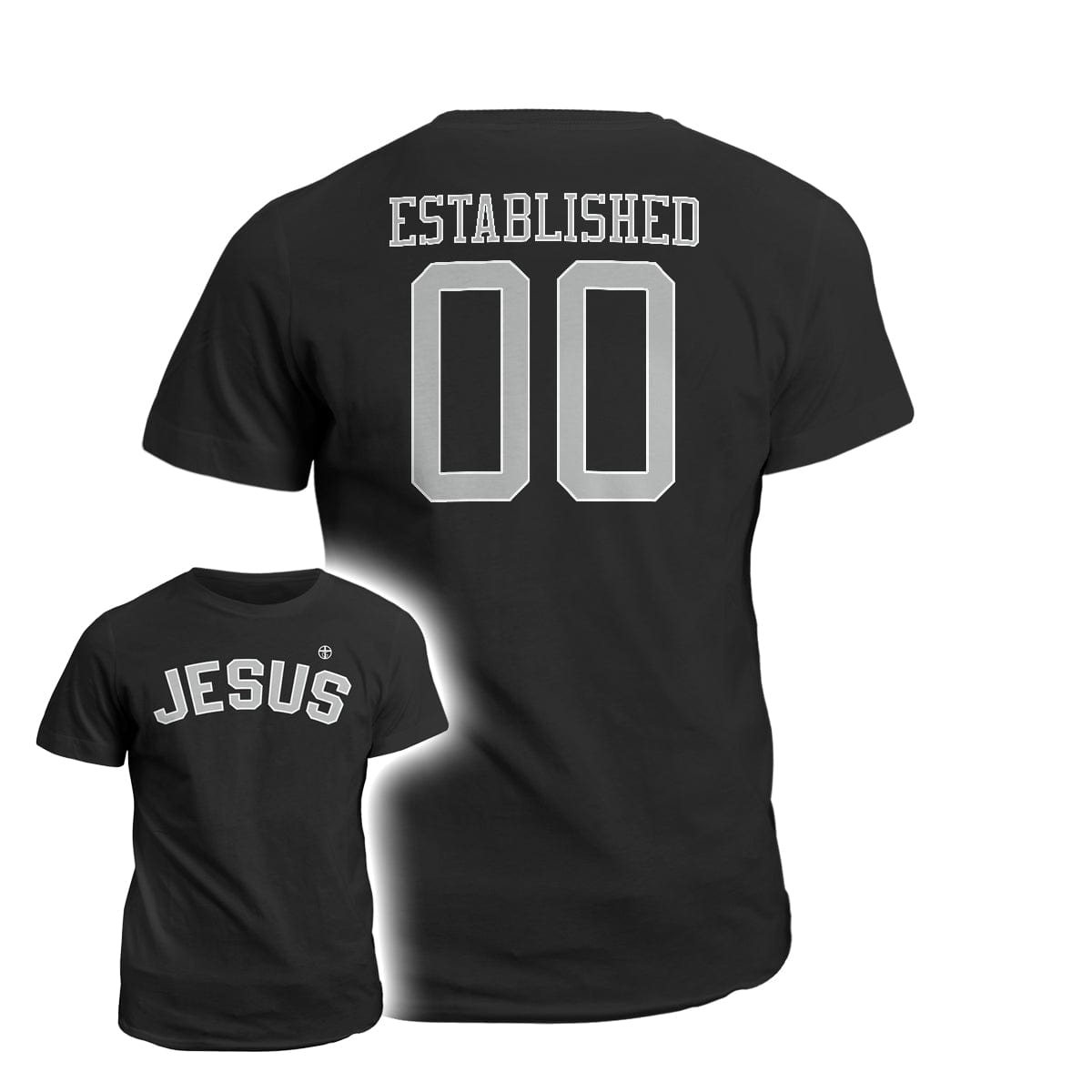 Our True God Apparel T-Shirt / Black / S Team Jesus (Front and Back)