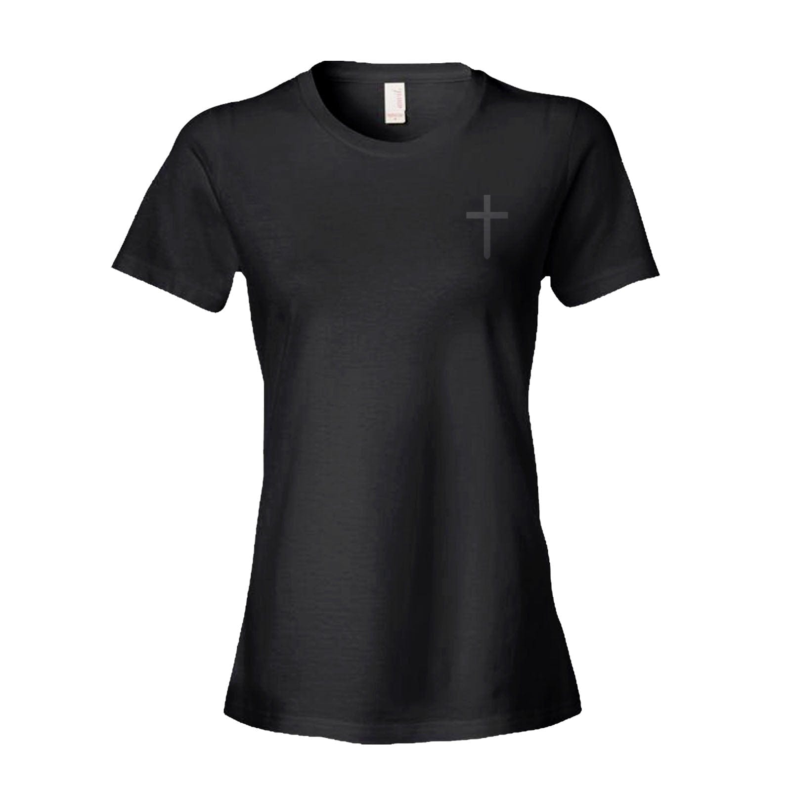 Our True God Apparel Women's Shirt / Black / S Cross Left Chest Blackout Version