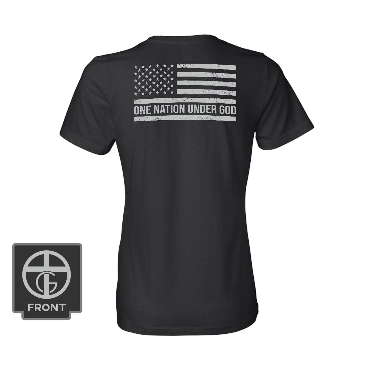 Our True God Apparel Women's Shirt / Black / S One Nation Under God Flag DBD Edition (Back Print)