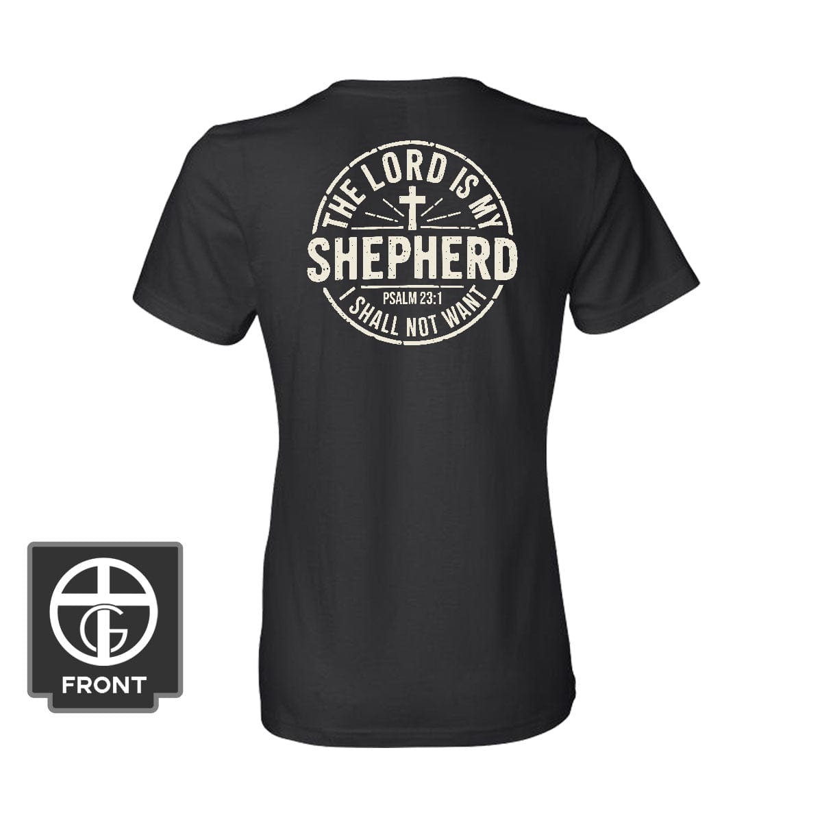 Our True God Apparel Women's Shirt / Black / S The Lord is my Shepherd (Back Print)