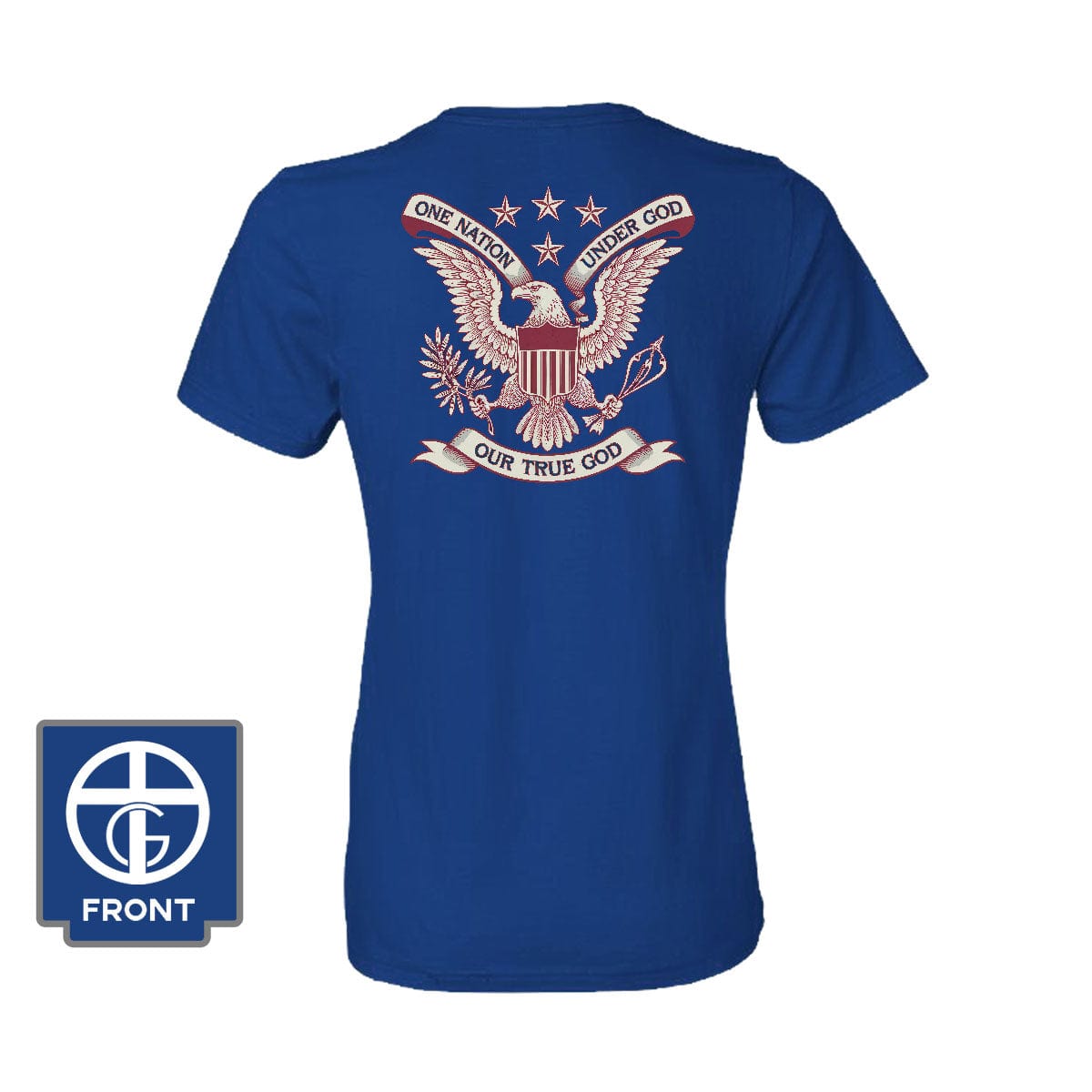 Our True God Apparel Women's Shirt / Royal Blue / S One Nation Under God - Our True God (Back Print)