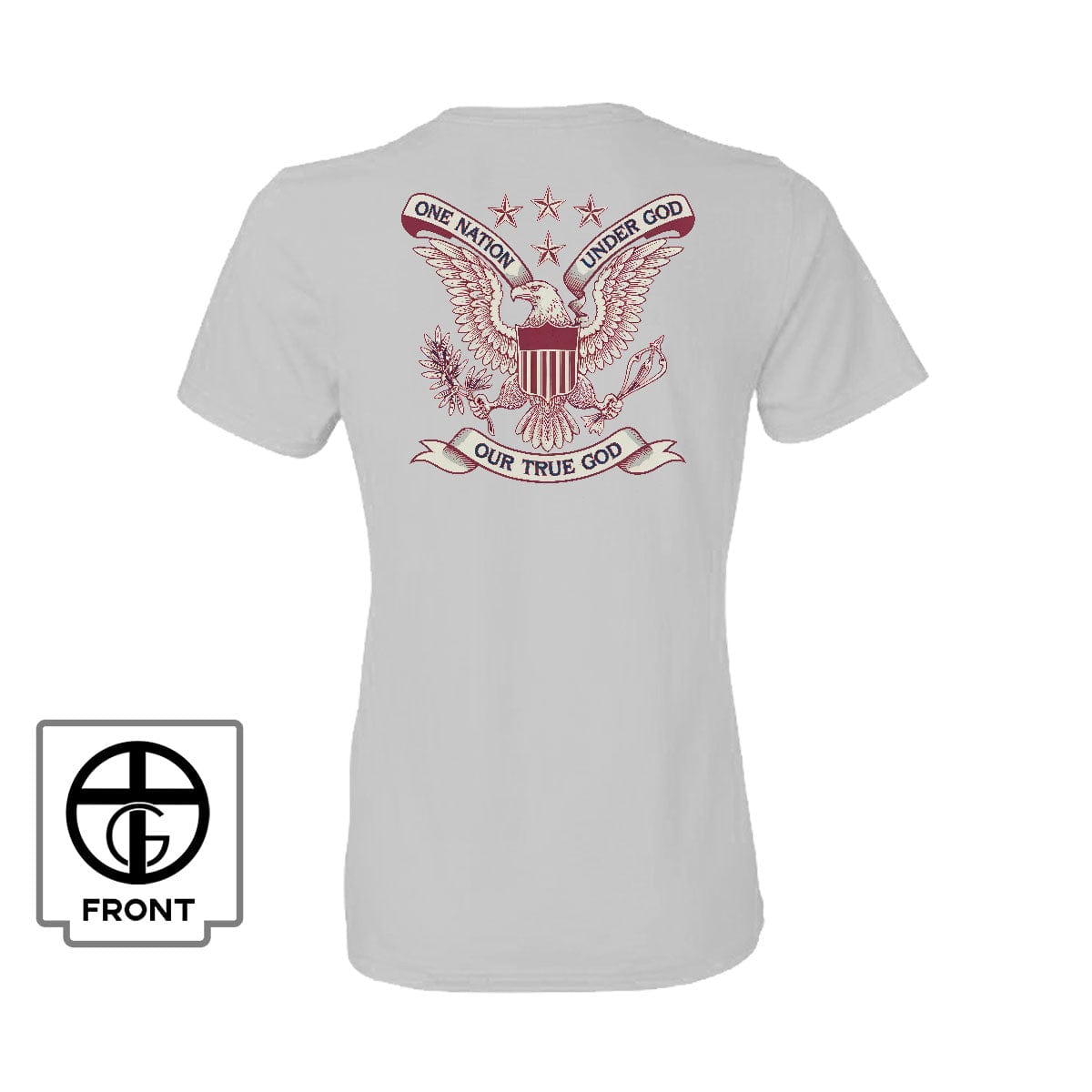 Our True God Apparel Women's Shirt / White / S One Nation Under God - Our True God (Back Print)