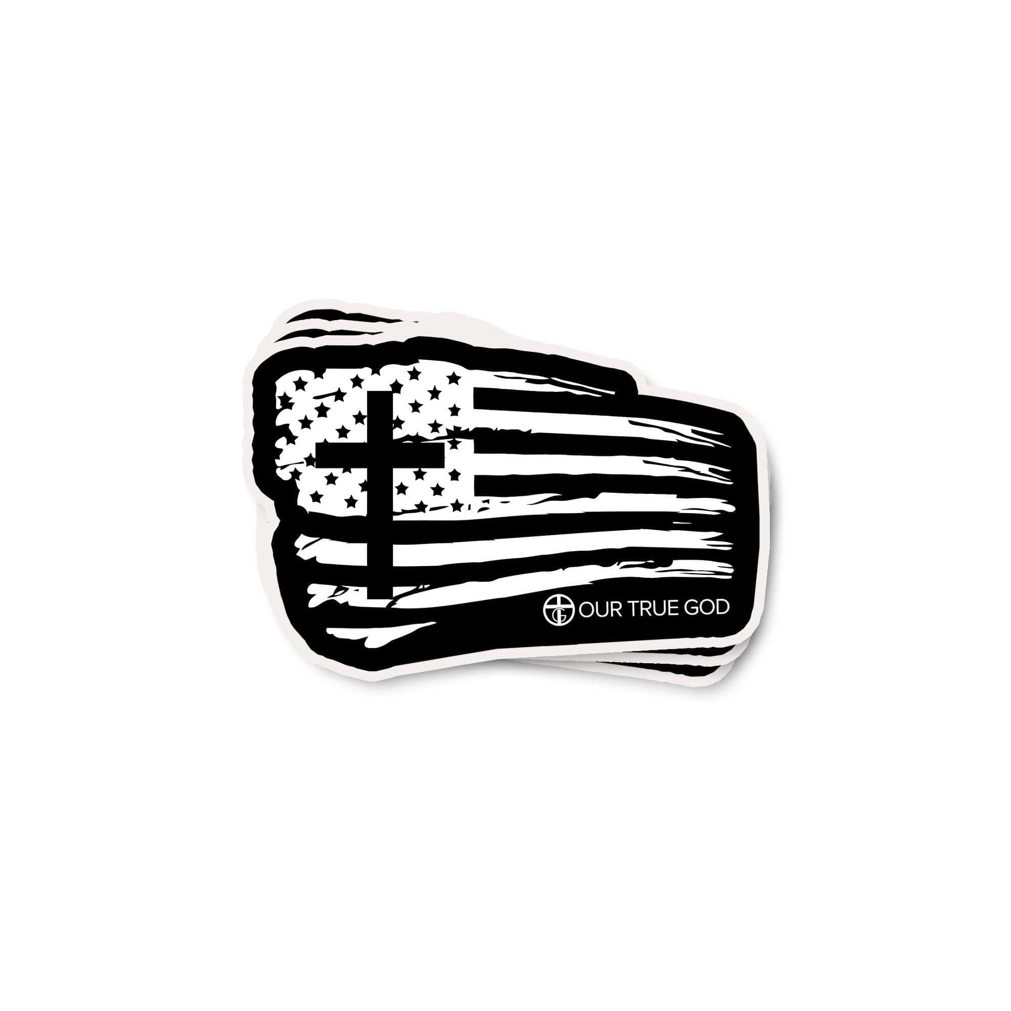 Our True God Decal Tattered Flag Decals