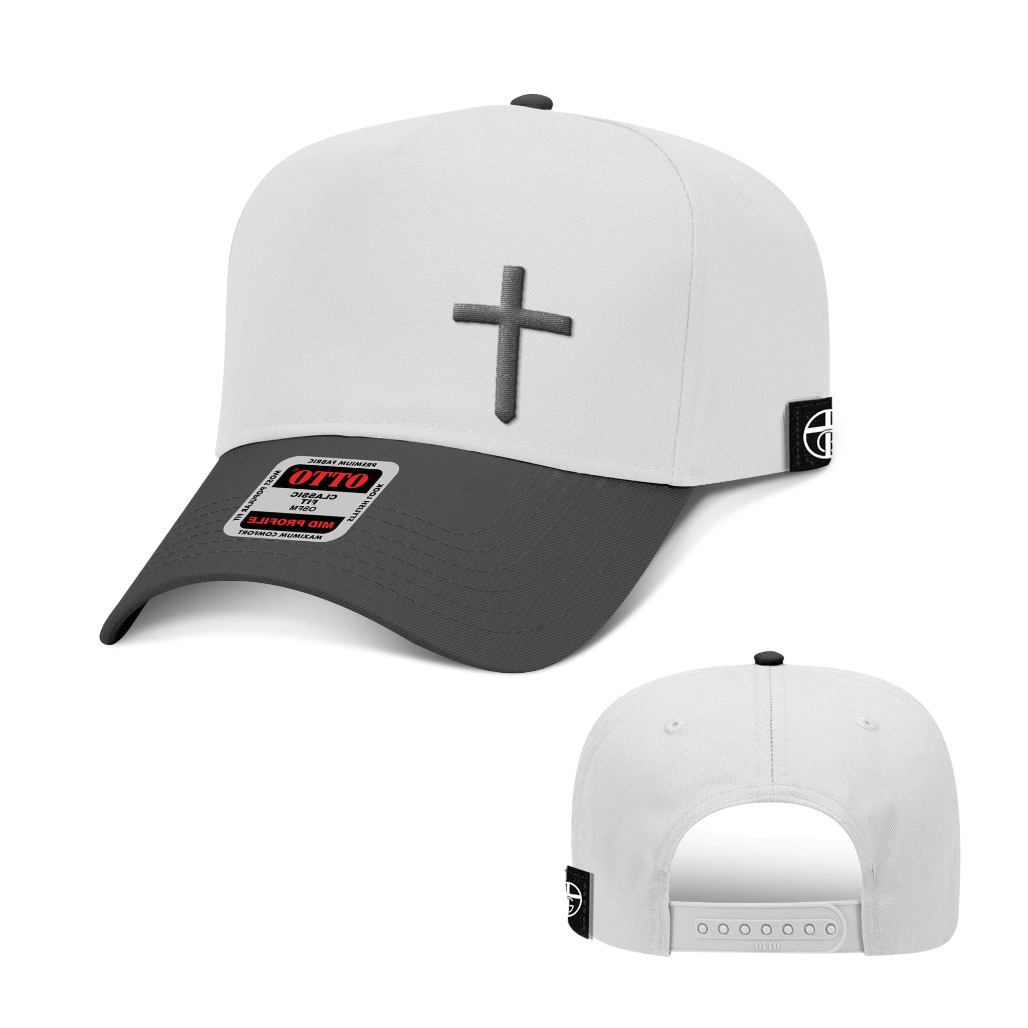 Our True God Hat Baseball / Black and White / One Size Cross Lower Left Baseball Hats