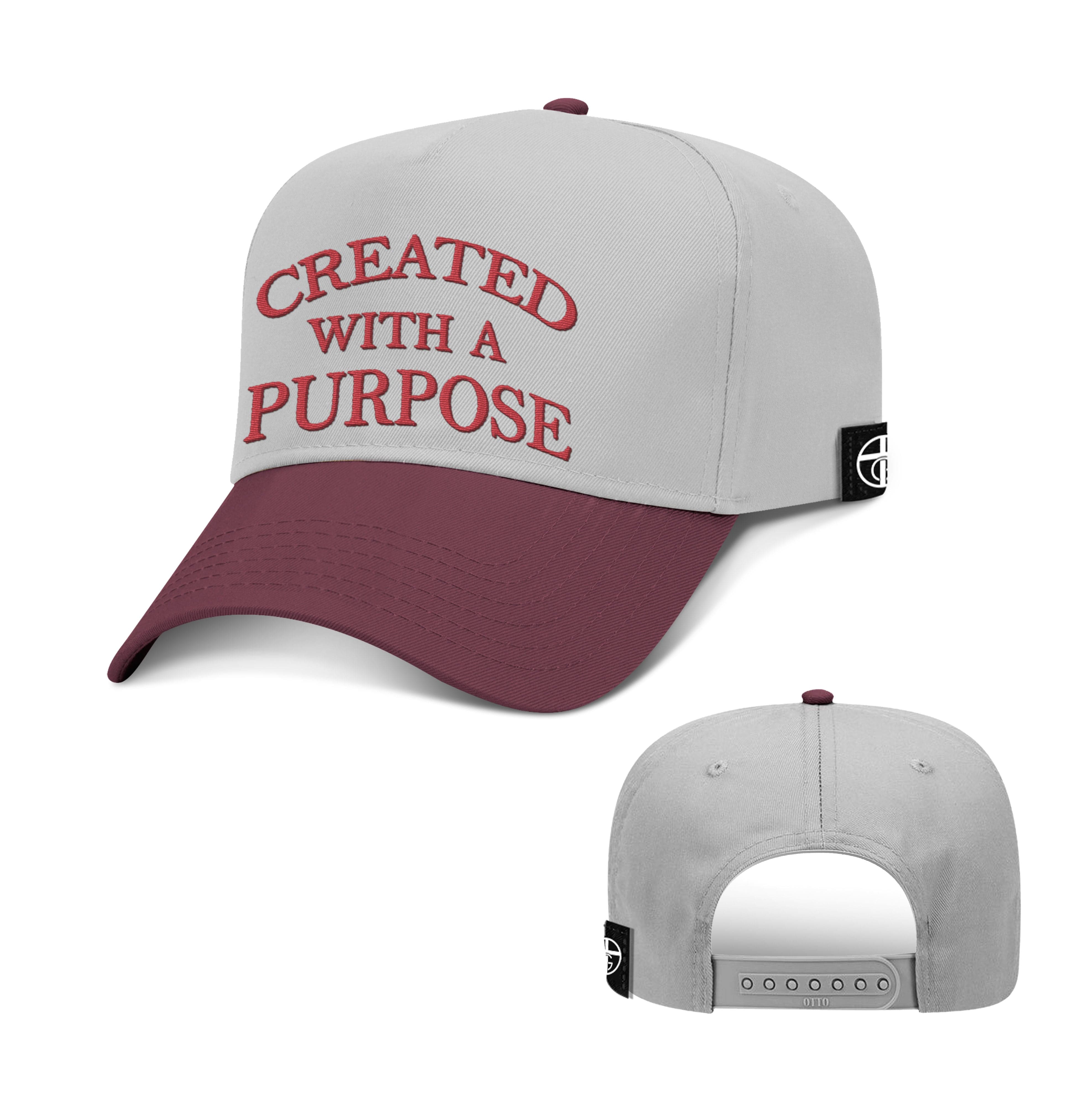 Our True God Hat Baseball / Maroon and Grey / One Size Created With A Purpose Baseball Hats