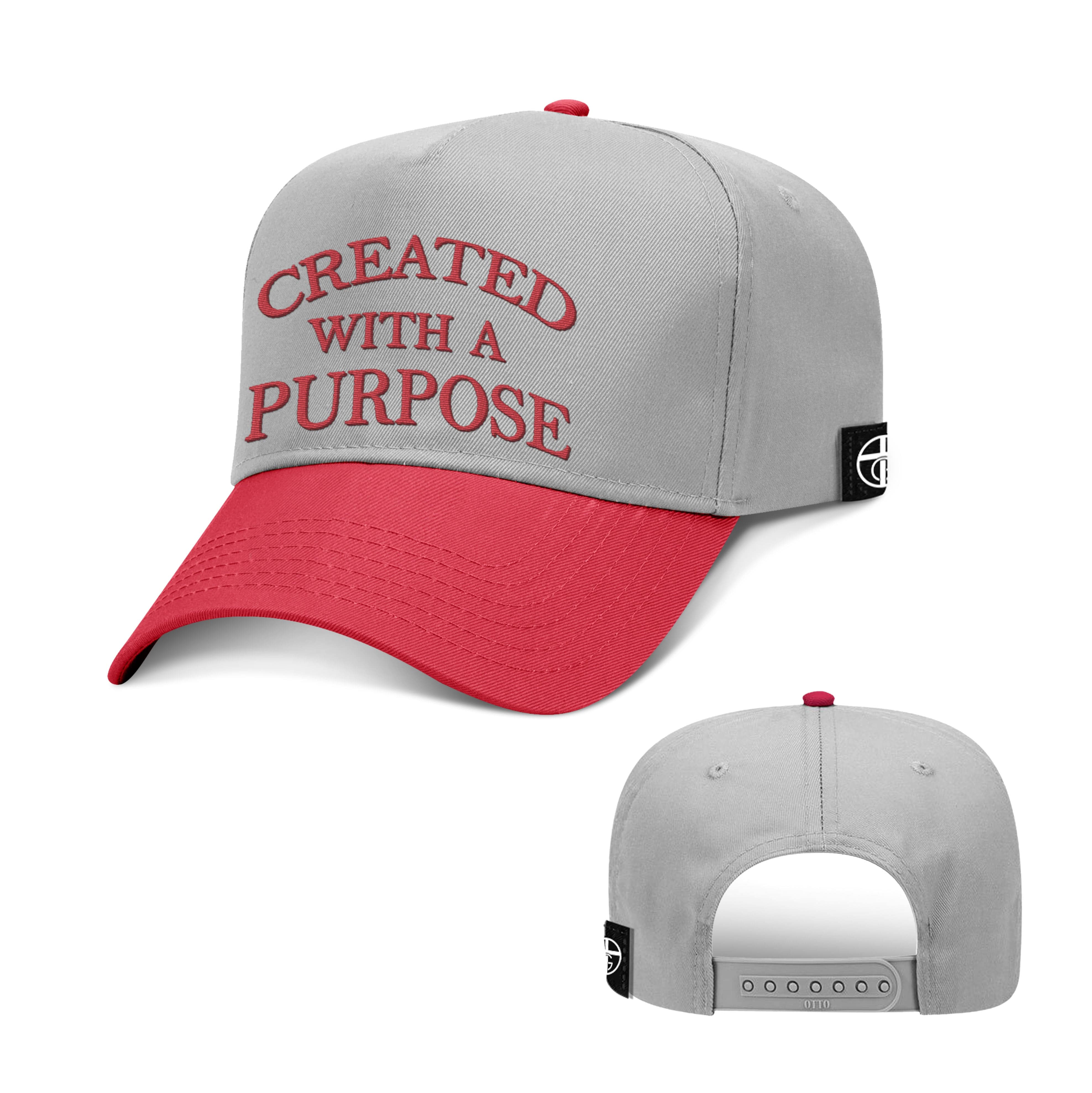 Our True God Hat Baseball / Red and Grey / One Size Created With A Purpose Baseball Hats