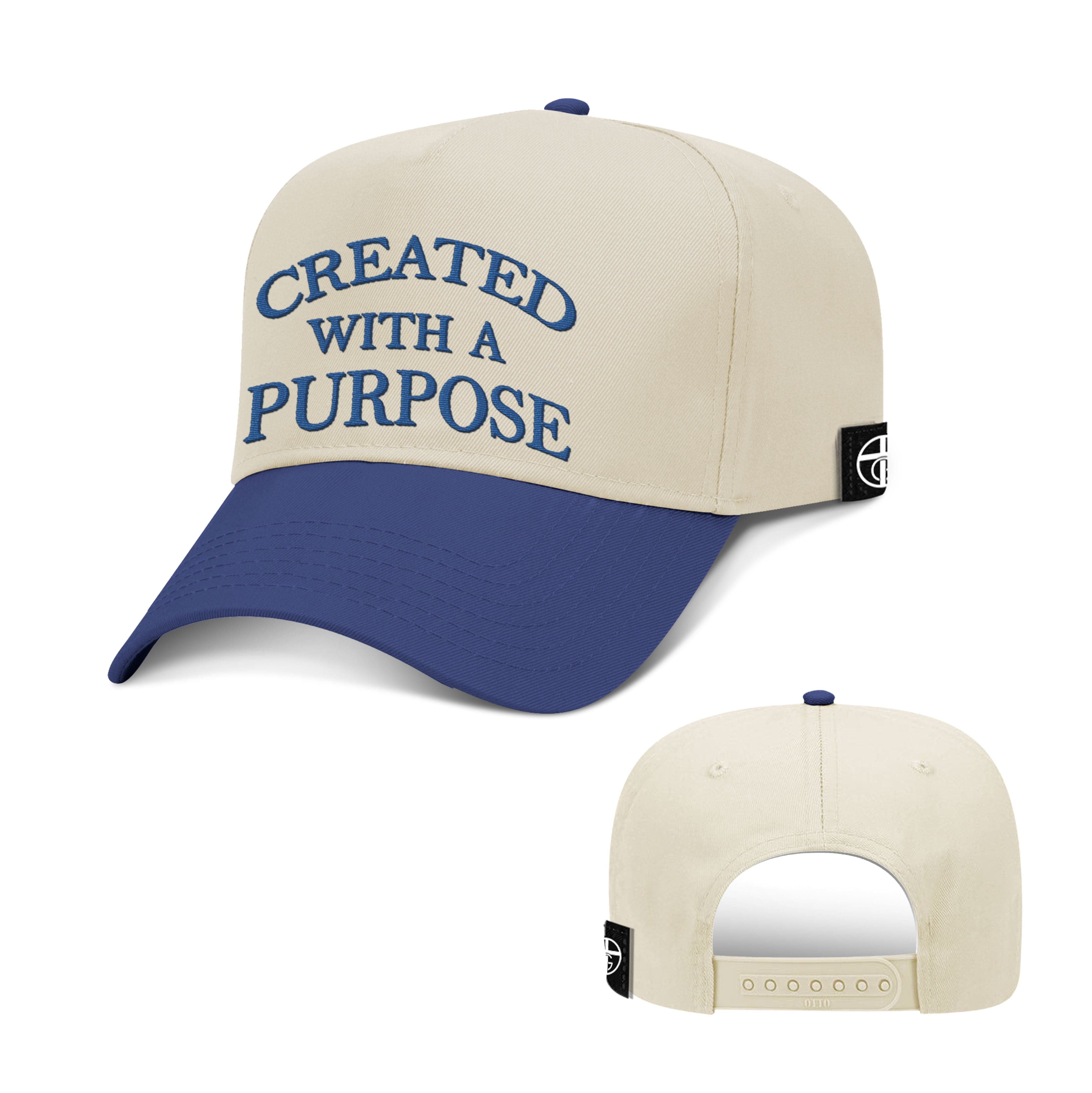 Our True God Hat Baseball / Royal Blue and Natural / One Size Created With A Purpose Baseball Hats