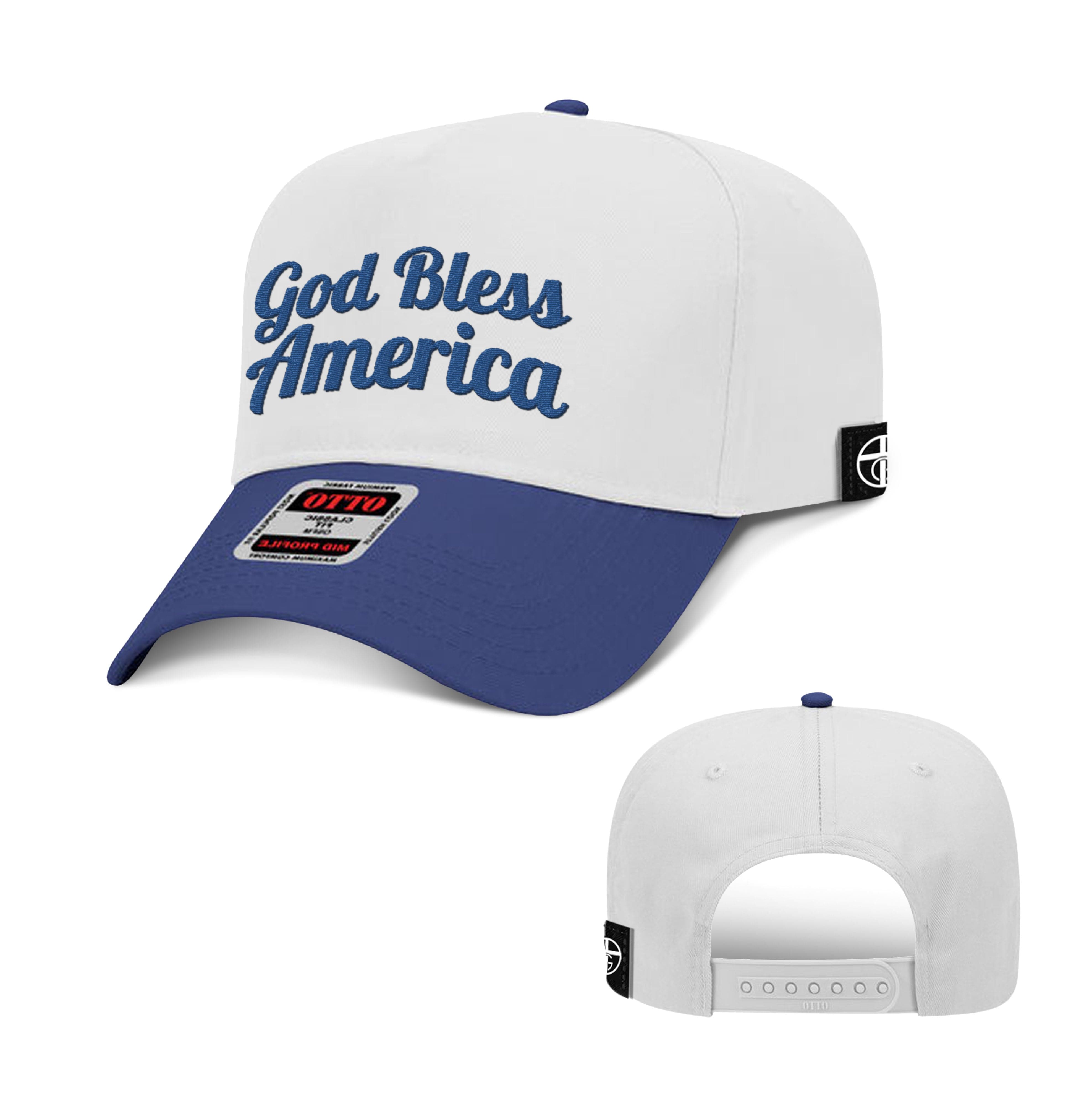 Our True God Hat Baseball / Royal Blue and White / One Size God Bless America Baseball Hats