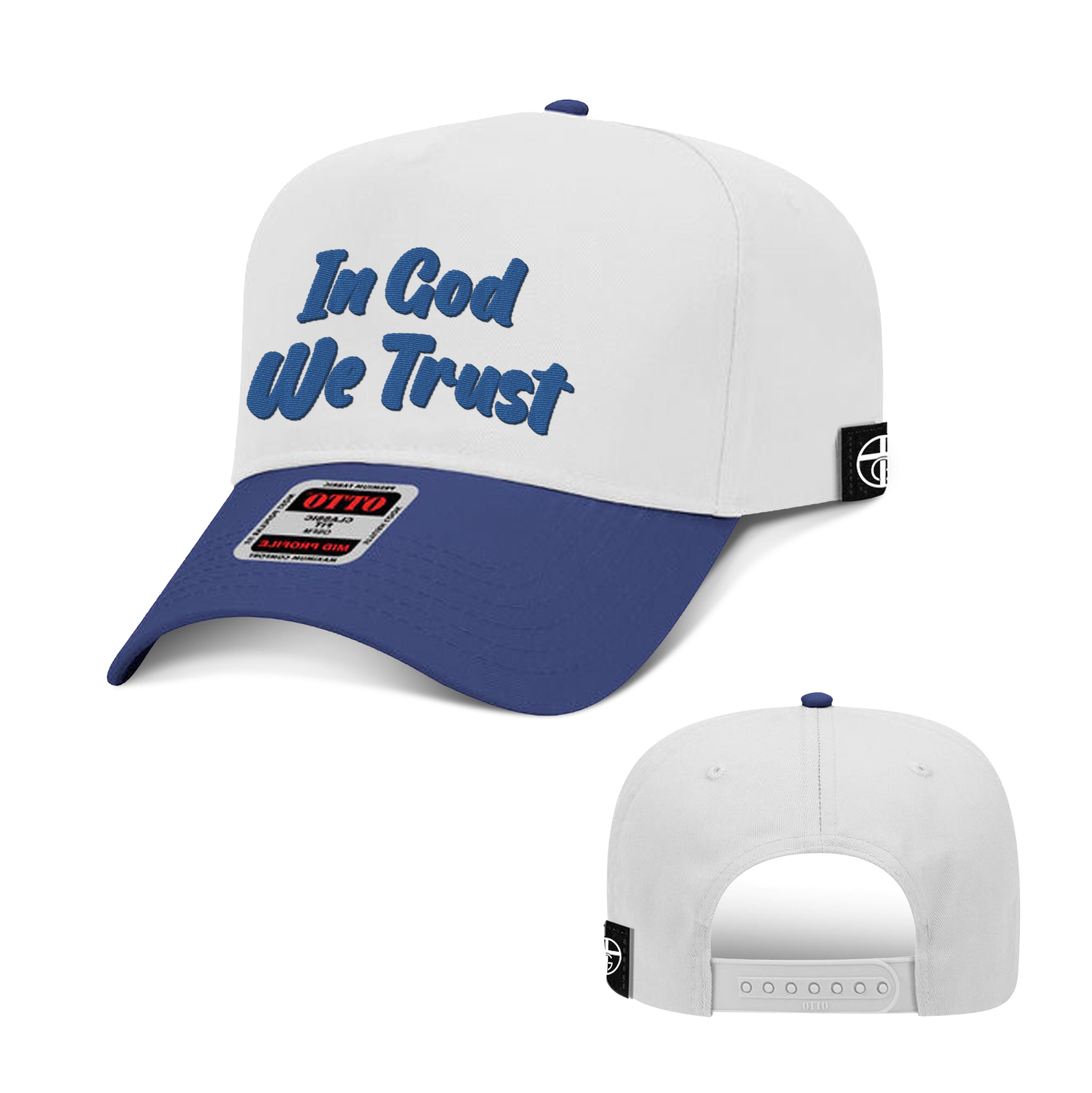 Our True God Hat Baseball / Royal Blue and White / One Size In God We Trust Baseball Hats